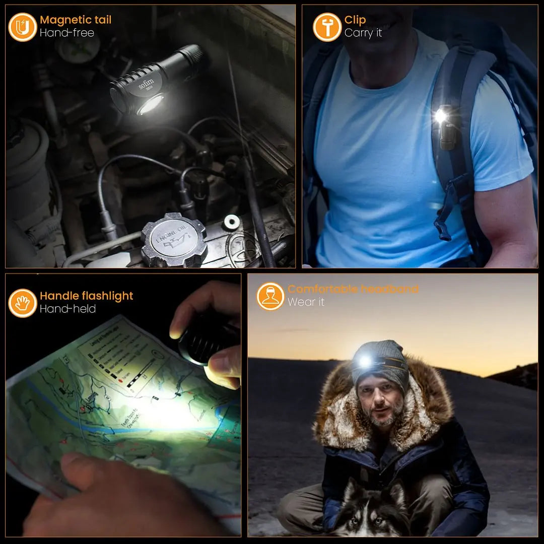Sofirn HS10 USB C Rechargeable Mini Headlamp 1100lm