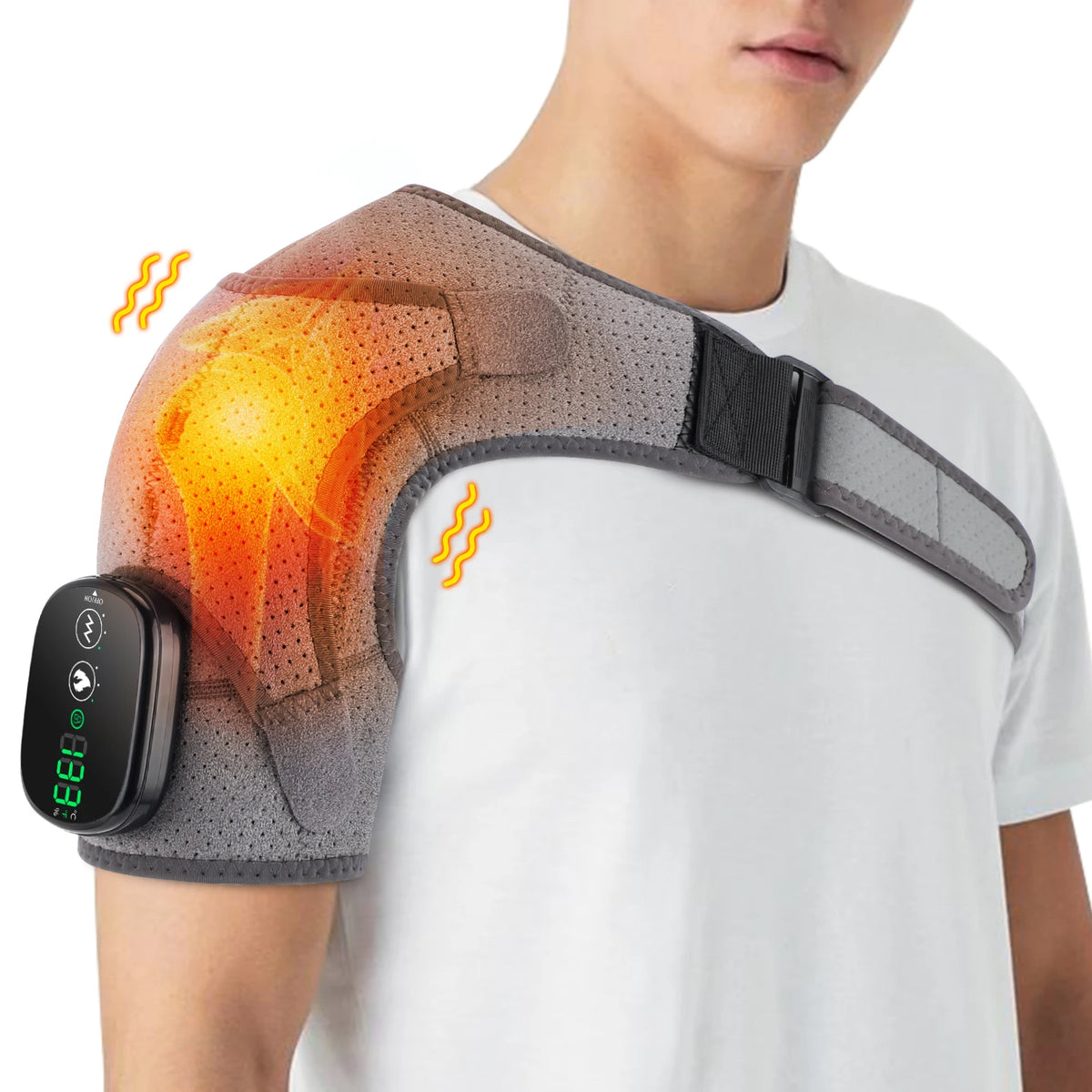 Electric Shoulder Heating Pad 3 Modes Vibration Shoulder Knee Elbow Relax Belt 2 In1 Hot Compress Massager