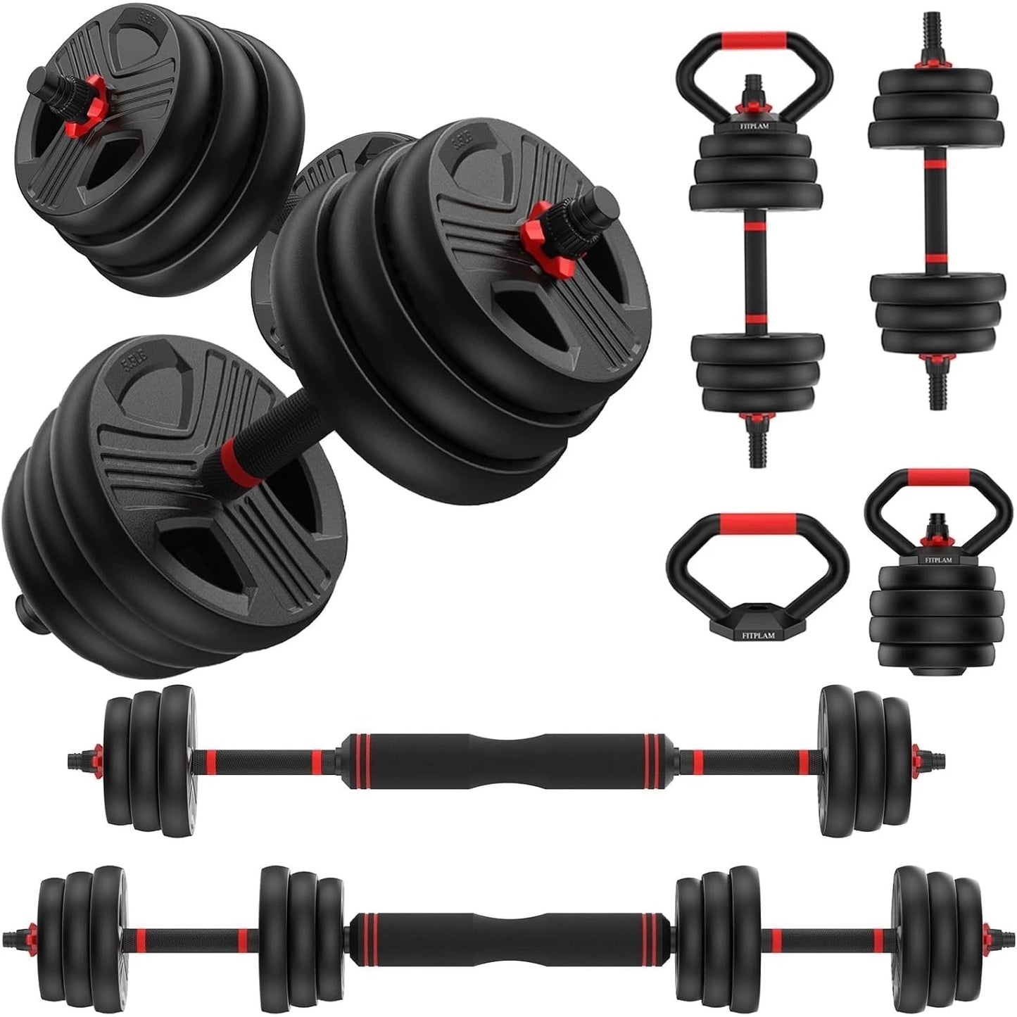 FED Fitness 5 In 1 Adjustable Dumbbell Set For Home
