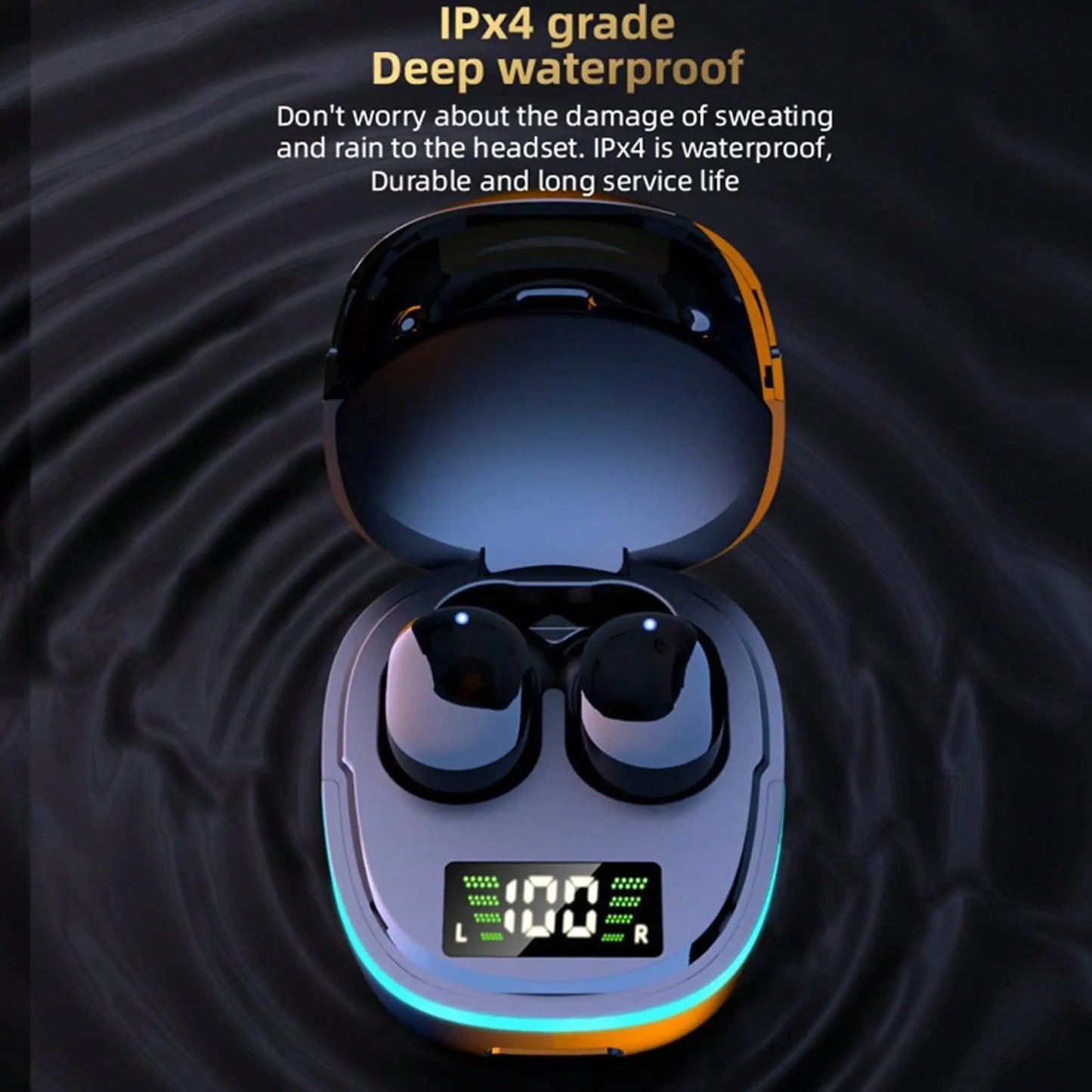 VIKEFON Wireless Gaming TWS Earbuds With LED Lights Low Latency