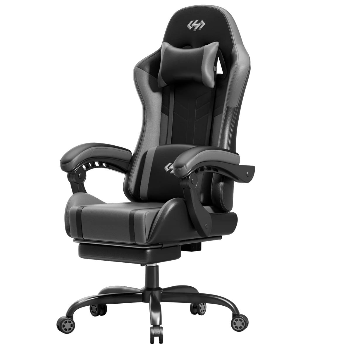 FRODROVIA Ergonomic Gaming Chair With Lumbar Massage And Retractable Footrest