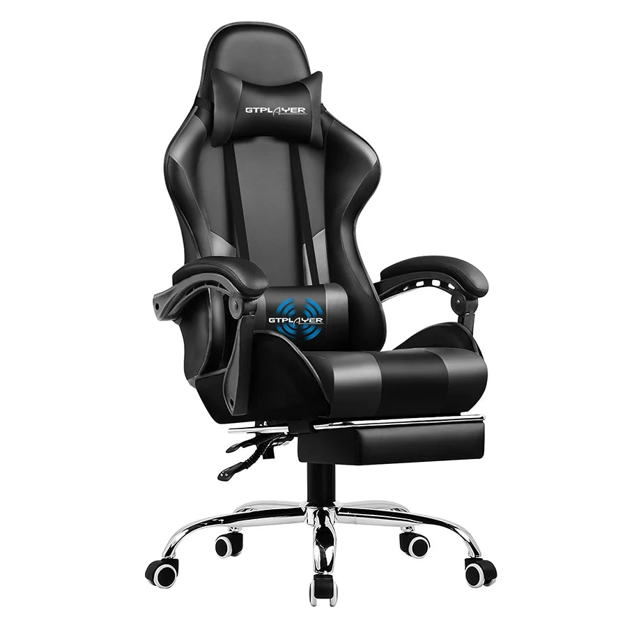 GTPLAYER Gaming Chair With Footrest Adjustable Lumbar Support Headrest
