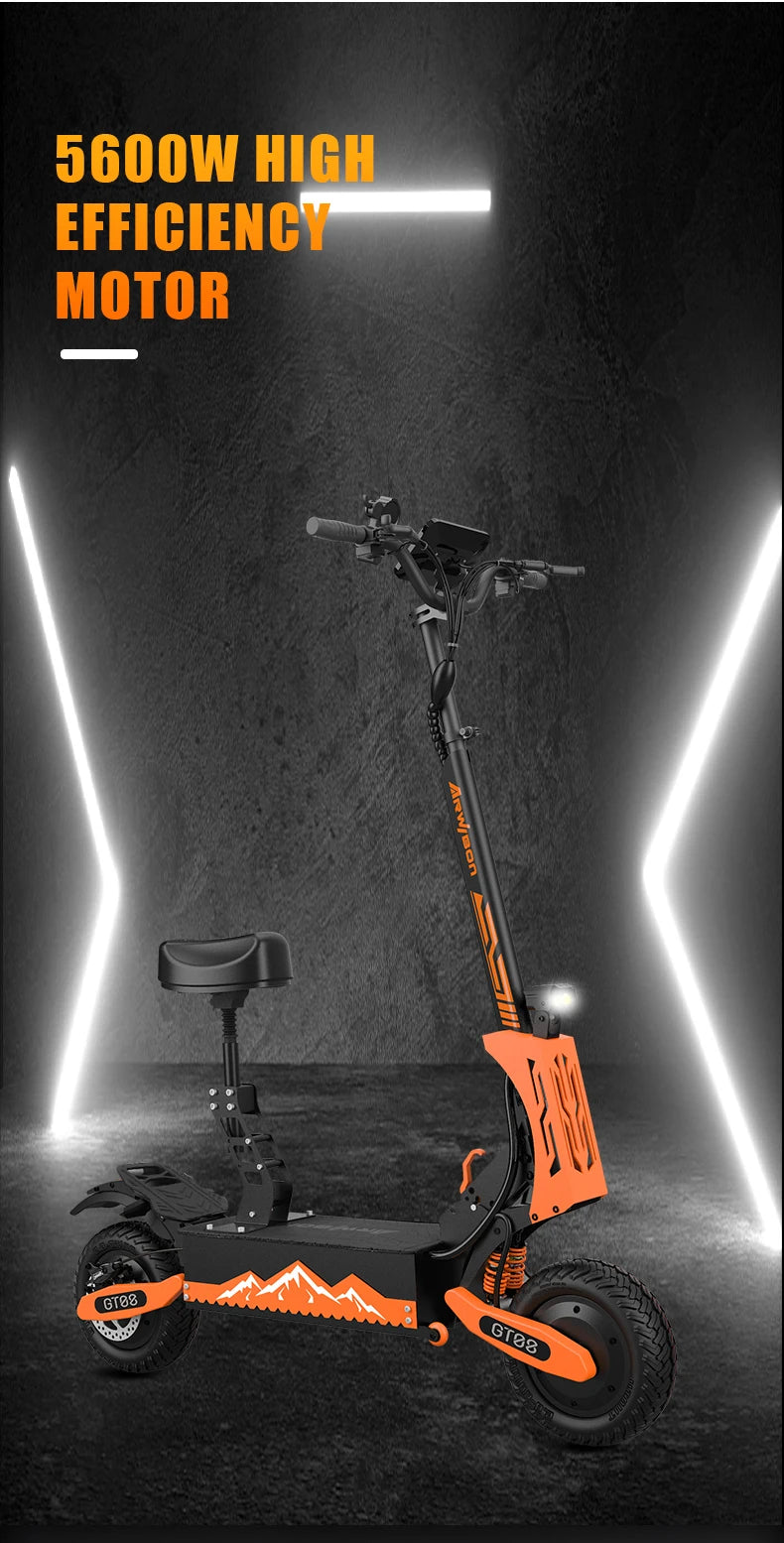 Arwibon GT08 Electric Scooter 5600W 46 MPH Folding Off Road