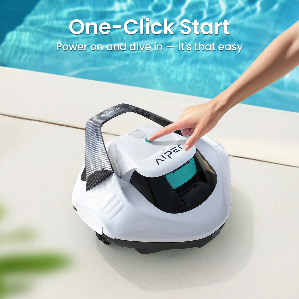 AIPER Seagull SE 2026 Cordless Robotic Pool Vacuum with 1320GPH Strong Suction, Lasts 90 Mins Runtime, LED Indicator,Pool Vacuum for Above-Ground Pool up to 40 Feet,Refurbished