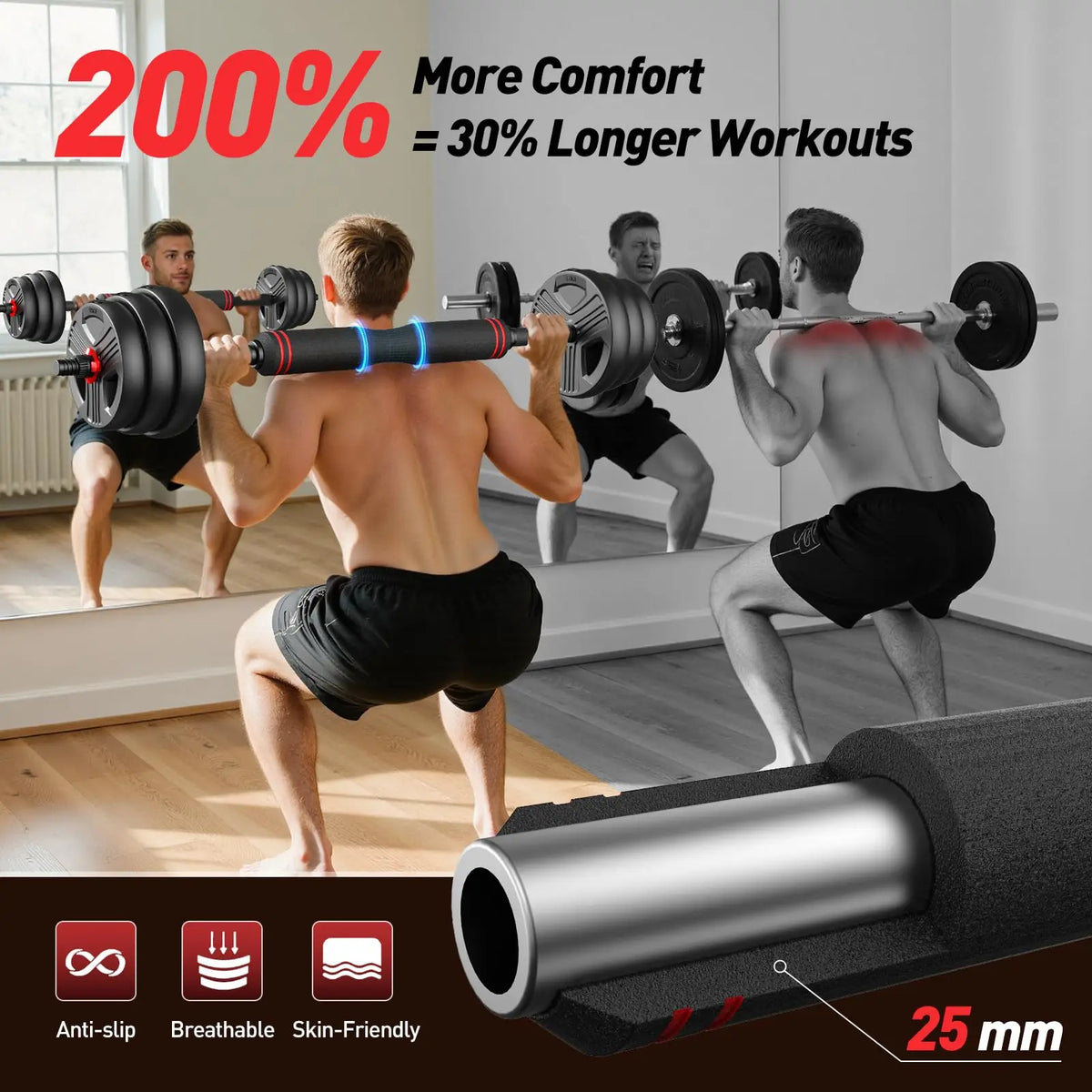 FED Fitness 5 In 1 Adjustable Dumbbell Set For Home