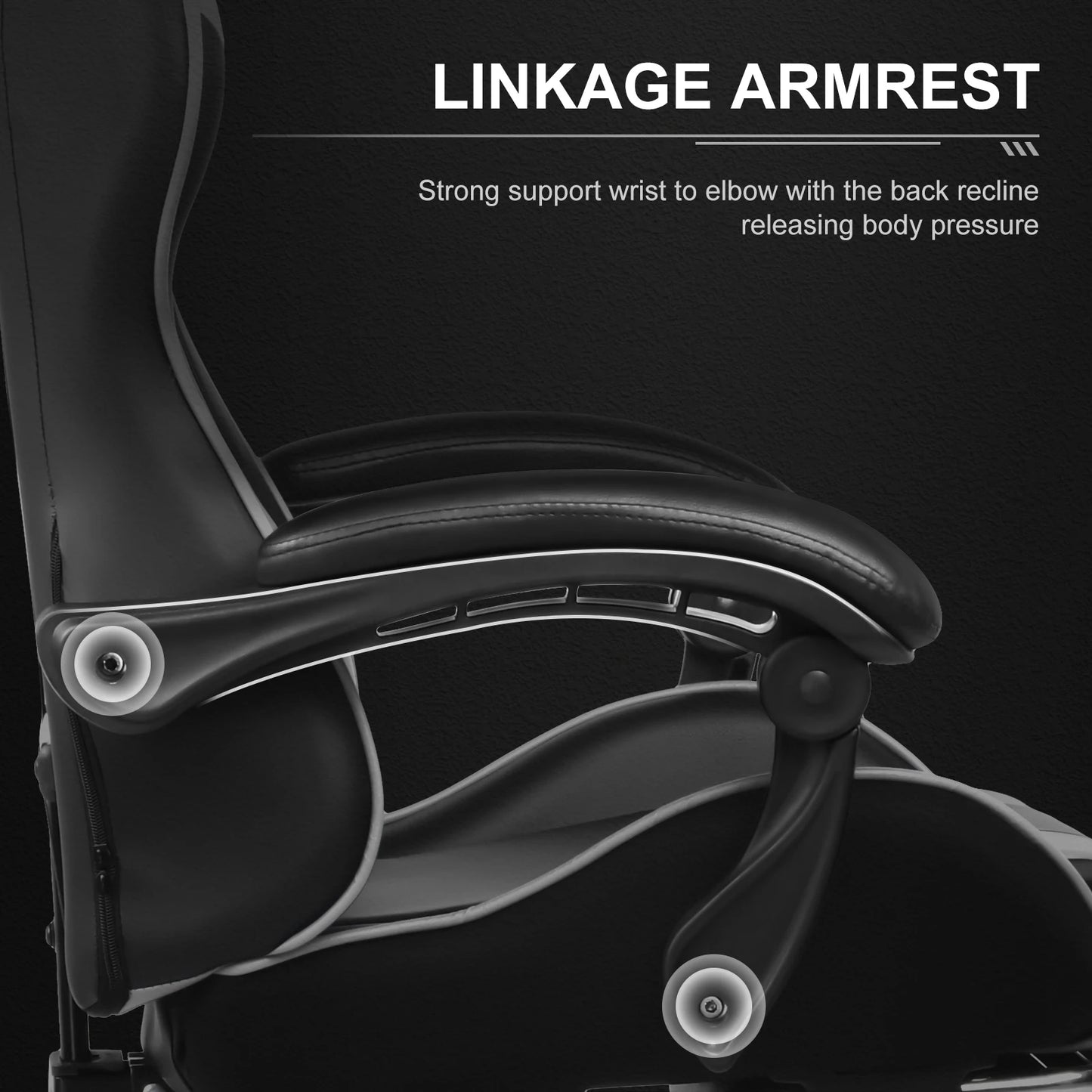 GTPLAYER Gaming Chair With Footrest Adjustable Lumbar Support Headrest
