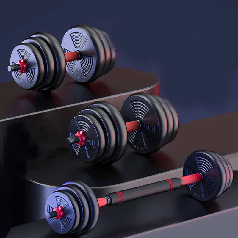 Adjustable Dumbbell To Barbell Set With Anti-Slip Grip Home Gym