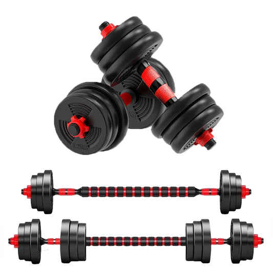 Adjustable Dumbbell To Barbell Set With Anti-Slip Grip Home Gym