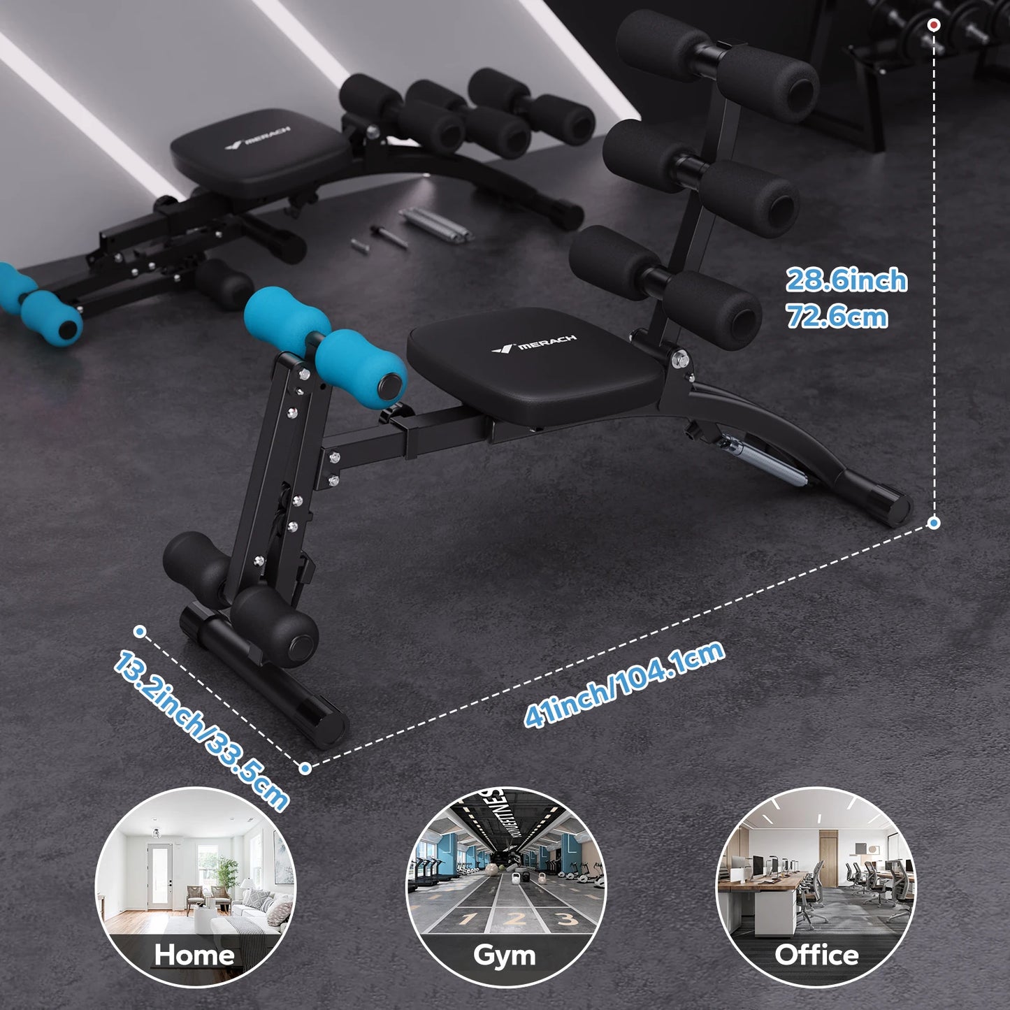 Merach Ab Machine Multi Function Sit Up Bench Home Gym