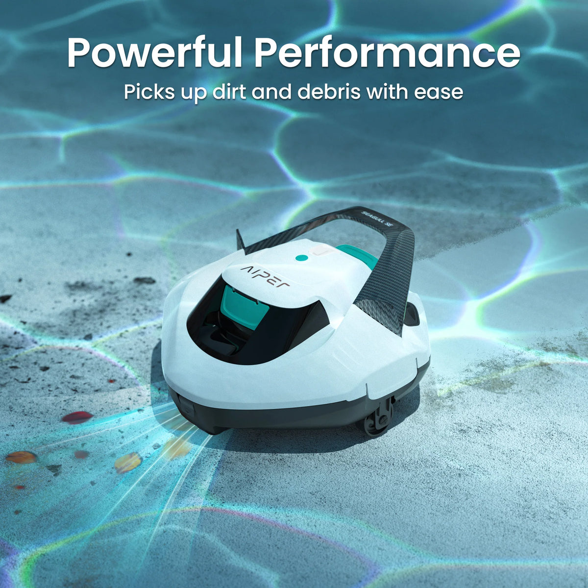 AIPER Seagull SE 2026 Cordless Robotic Pool Vacuum with 1320GPH Strong Suction, Lasts 90 Mins Runtime, LED Indicator,Pool Vacuum for Above-Ground Pool up to 40 Feet,Refurbished