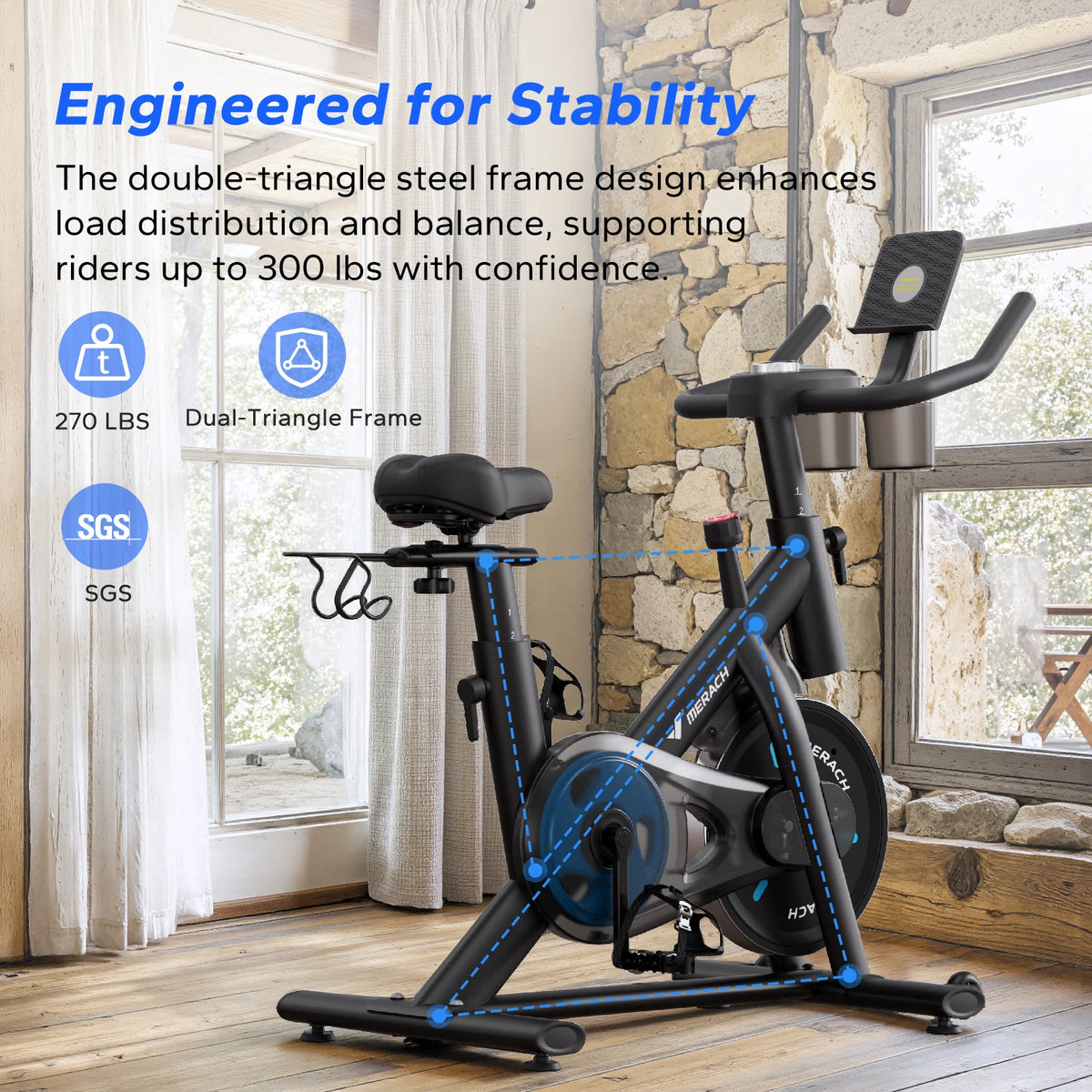 MERACH Magnetic Indoor Cycling Bike S26B2 With App And Low Noise