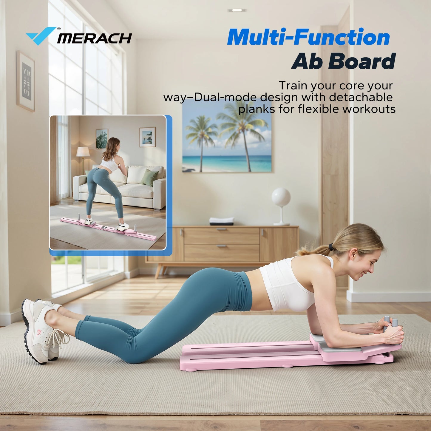 MERACH Pilates Board Abdominal Trainer With Anti Slip Portable