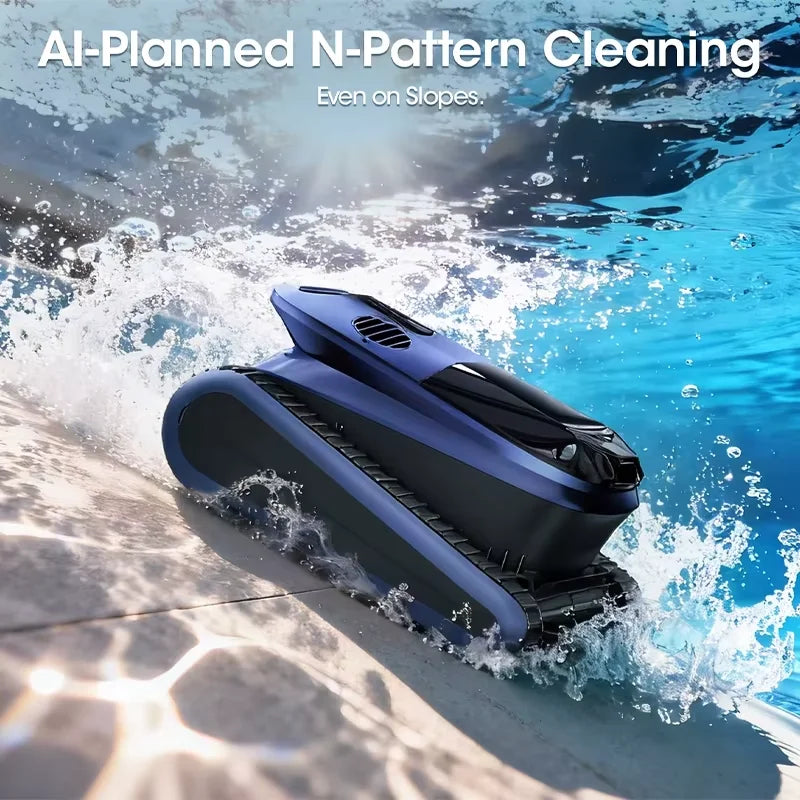 (2026 New) Seauto SAT 40 Robotic Pool Vacuum, Waterline Cleaning, AI Sonar Navigation, 240-Min Runtime, up to 3,200 Sq.ft