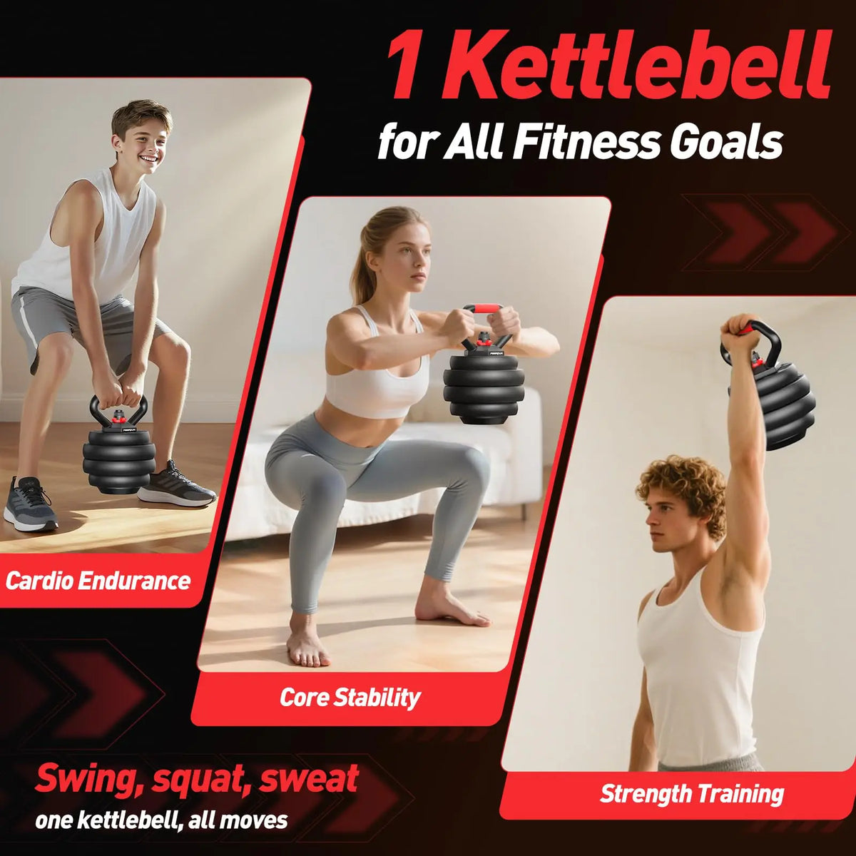 FED Fitness 5 In 1 Adjustable Dumbbell Set For Home