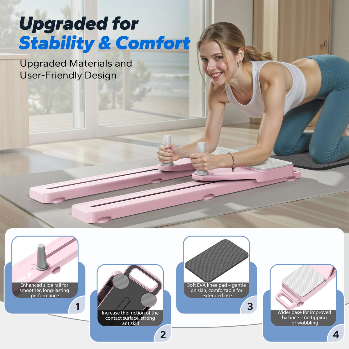 MERACH Pilates Board Abdominal Trainer With Anti Slip Portable