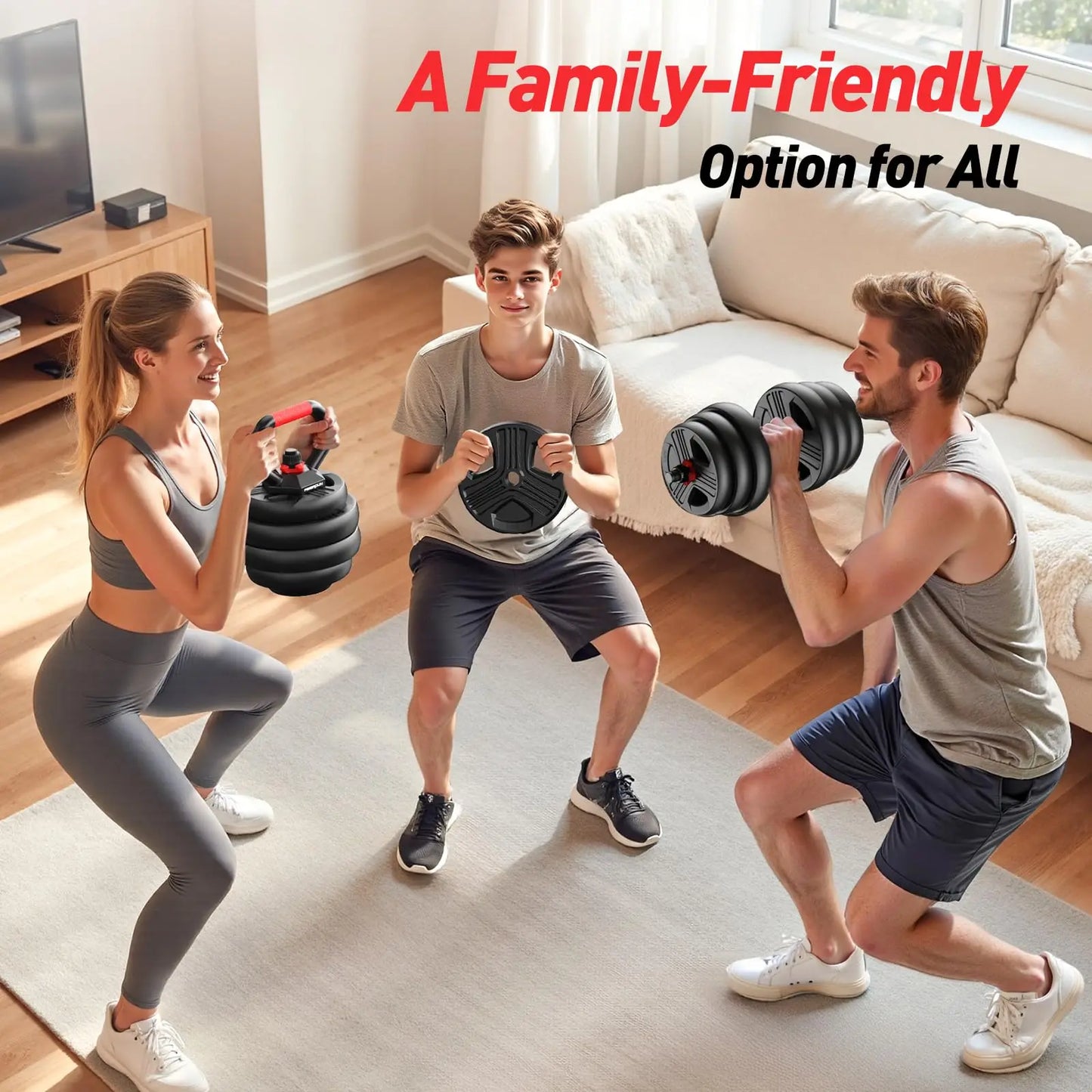 FED Fitness 5 In 1 Adjustable Dumbbell Set For Home