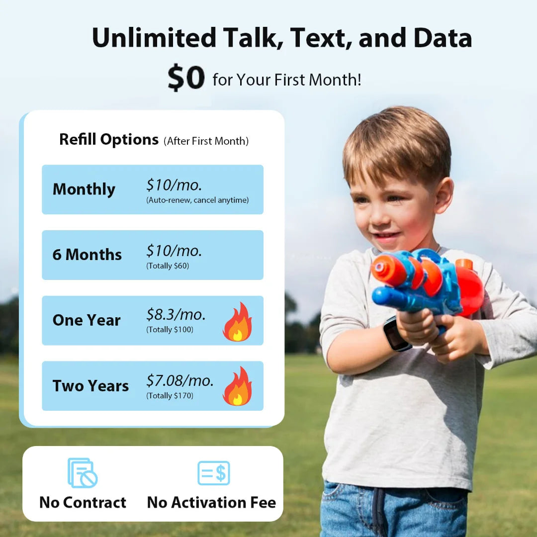 4G Kids Smartwatch GPS Watch Location Video Call Voice Chat Waterproof Kids Watch with SIM Card with 30-Day Free Unlimited Plan Best Gift for Child