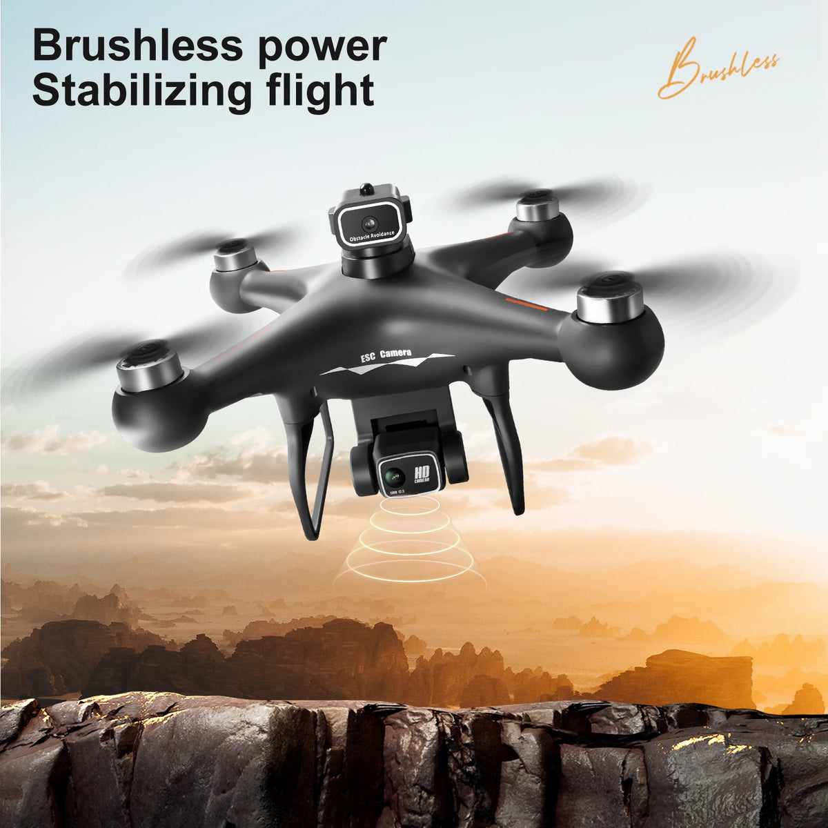 Drone Brushless Motor 2.4 Inch Screen Remote 360° Obstacle Avoidance 4K Electric Dual Camera Optical Flow Hover Real Time Transmission RC Drone