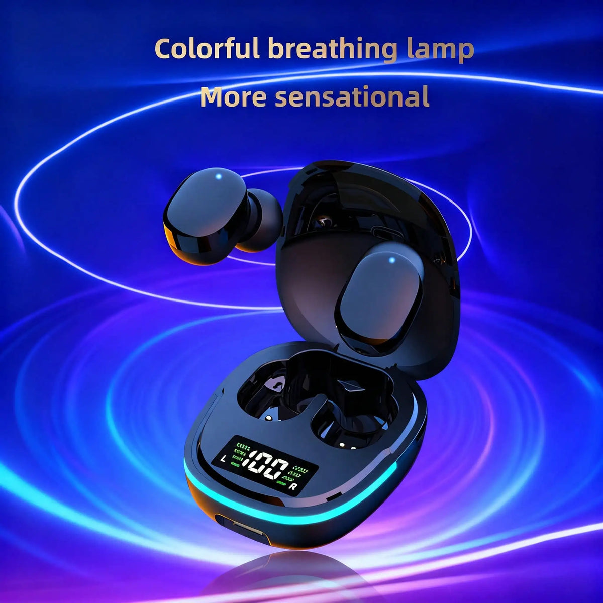 VIKEFON Wireless Gaming TWS Earbuds With LED Lights Low Latency