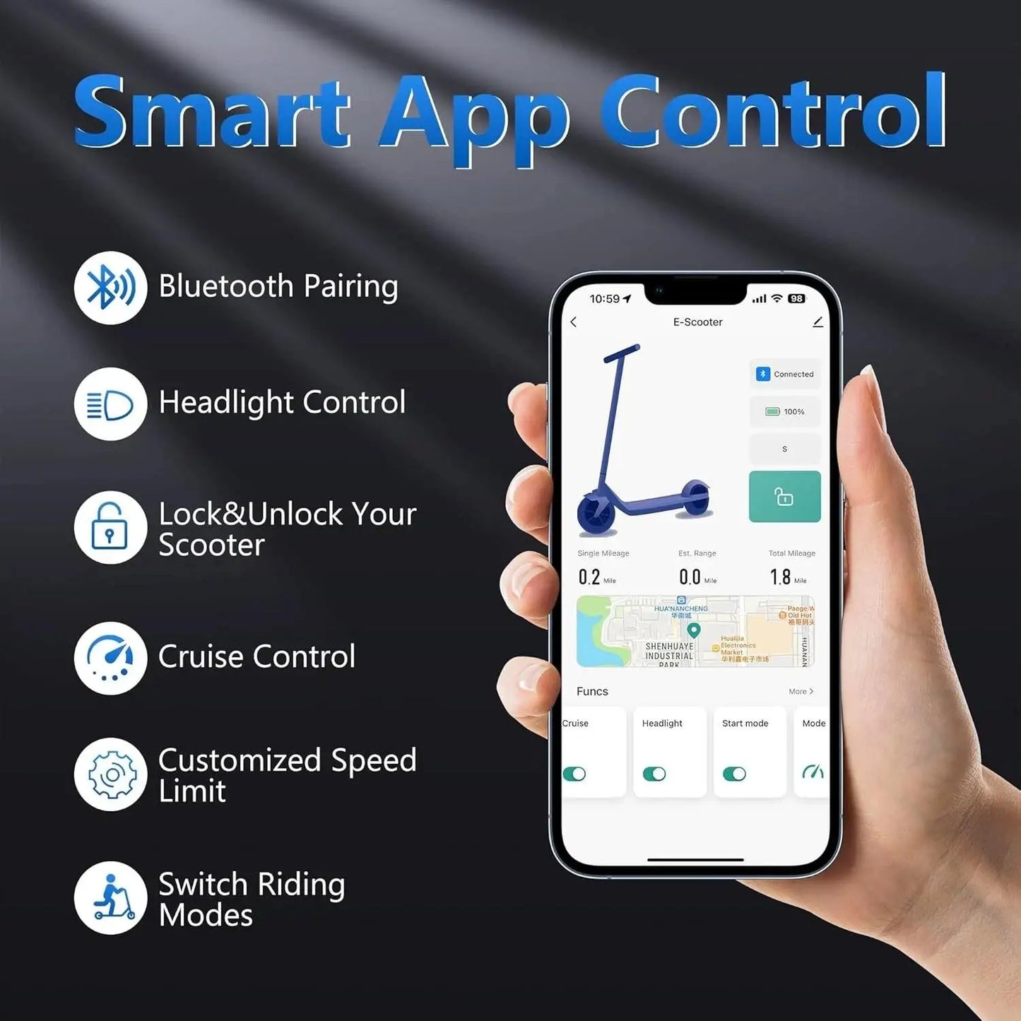 AOVOPRO EsMax Electric Scooter 500W Folding Smart Scooter