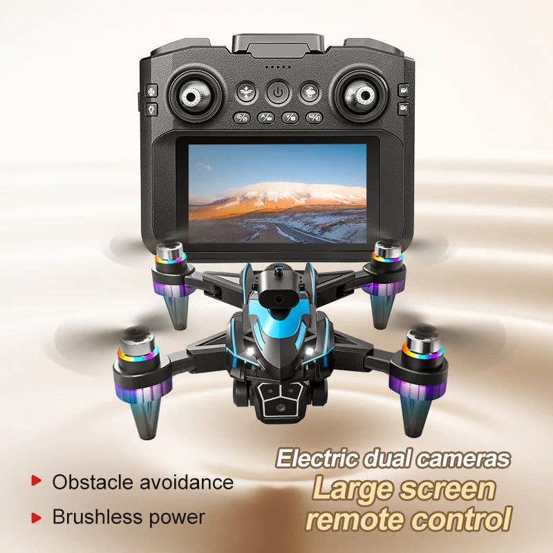 2026 Select - A Drone with a 4.3-Inch Screen for Real-Time Viewing, Brushless Anti-Wind Motor, Electrically Adjustable Three Cameras, 4K Recording and Photography, Essential for Outdoor Travel, Large-Screen Drone, Remote-Cont
