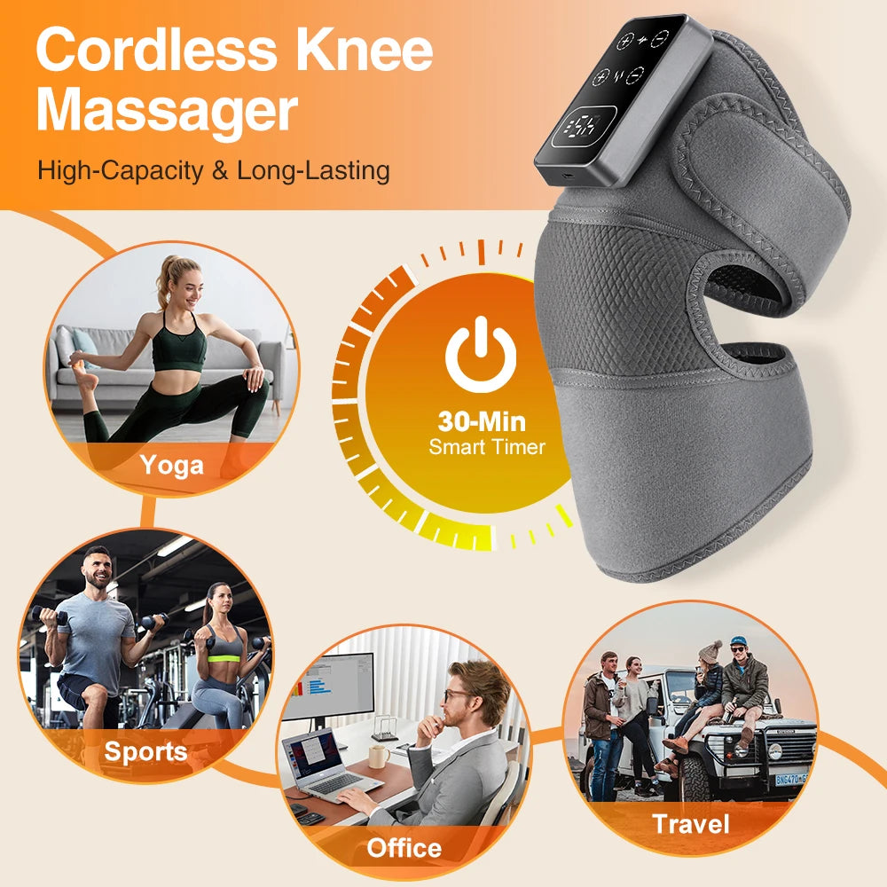 Electric Heated Vibration Knee Massage Pad Massager Shoulder Elbow Hot Compress Thermal Protect Joint Brace Muscle Relaxation