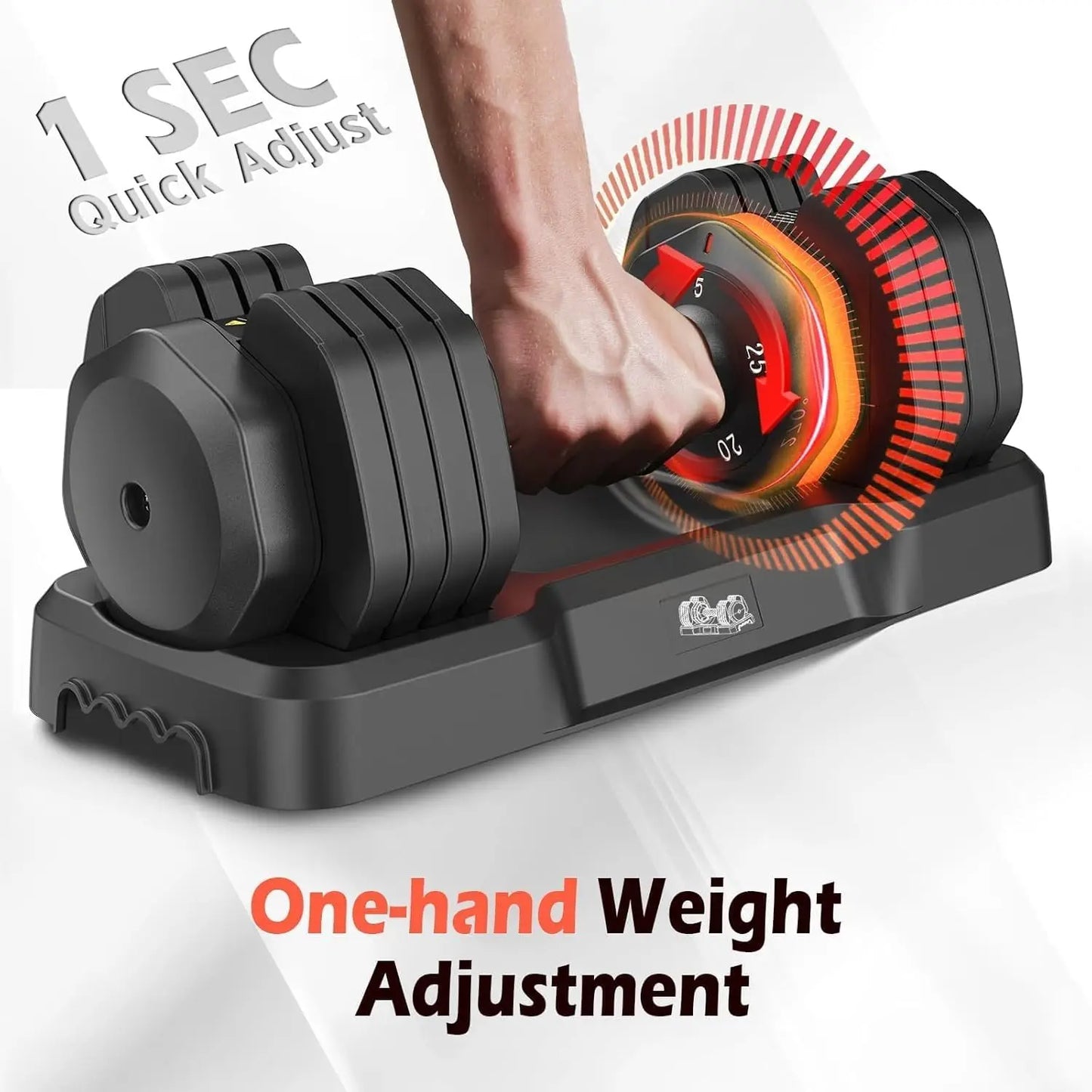 FED Fitness Adjustable Dumbbells Set 5Lb To 25Lb Pair
