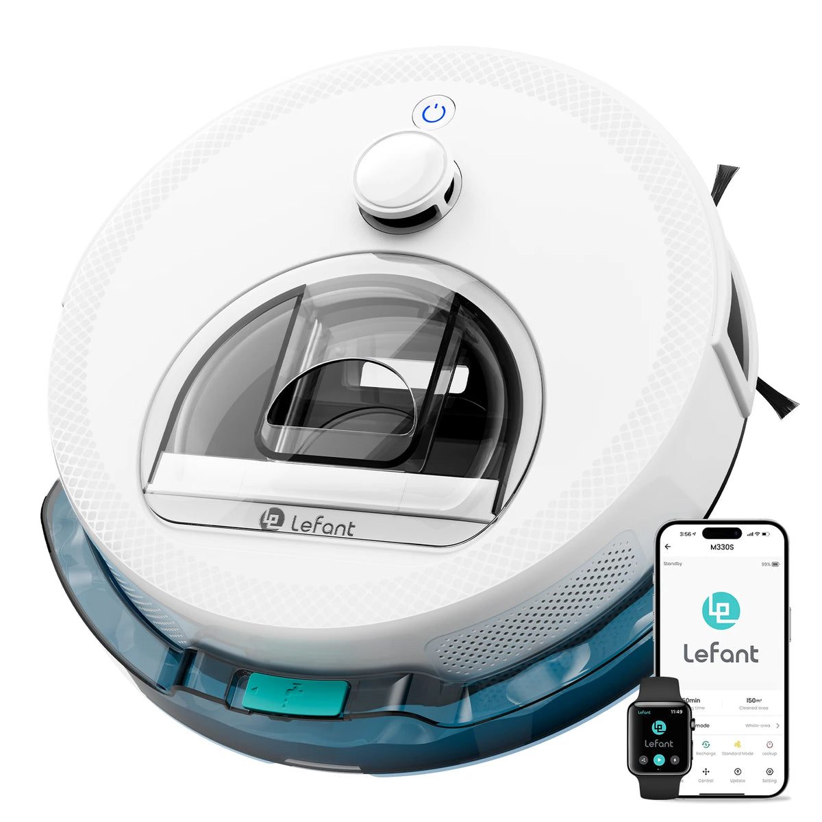 Lefant M330S Robot Vacuum and Mop, Upgraded LiDAR Navigation, 6000Pa Strong Suction , Self-Charge, WiFi/Alexa/APP, Multi-Surface