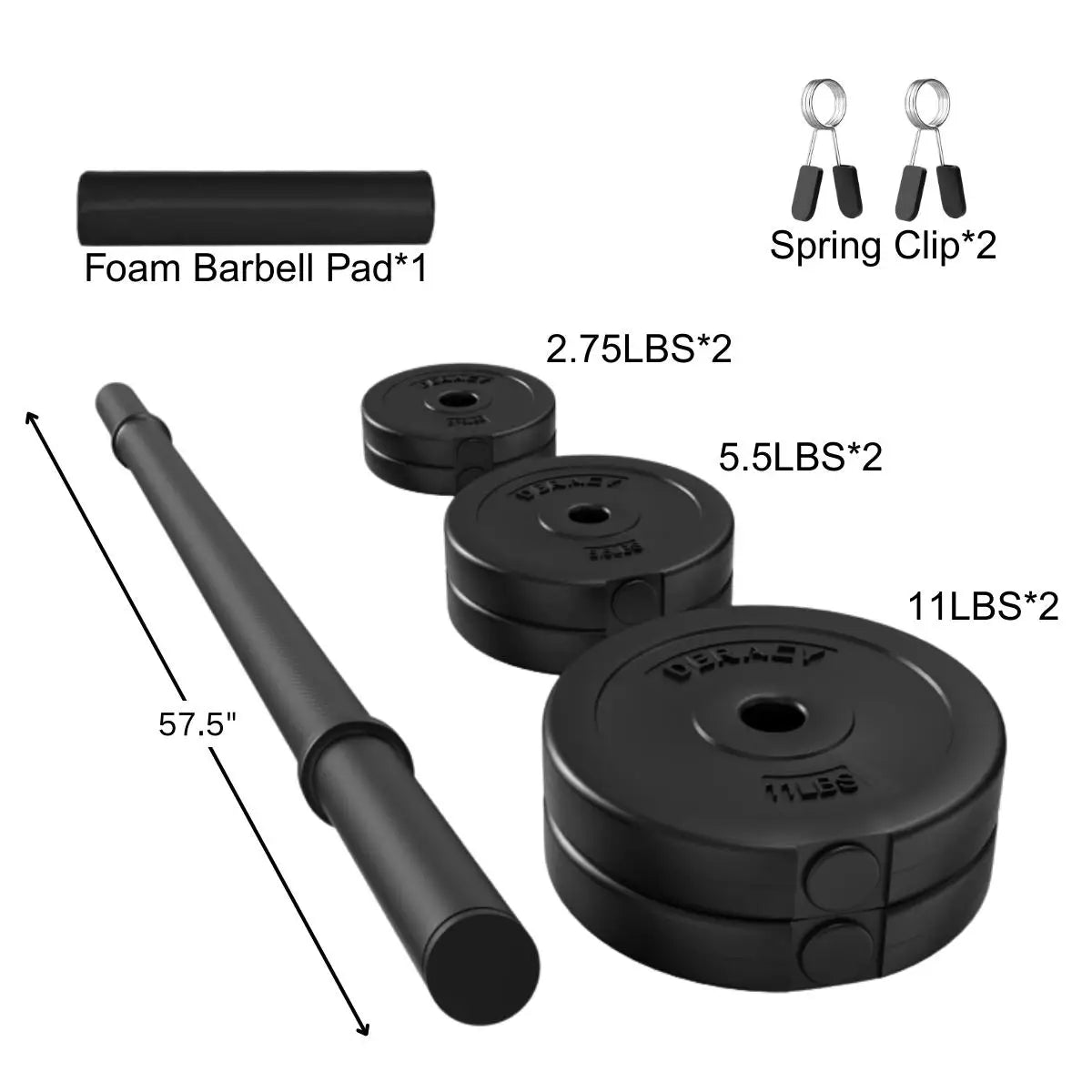 Adjustable Barbell Set 45 Pound Weight Bar for Strength Training