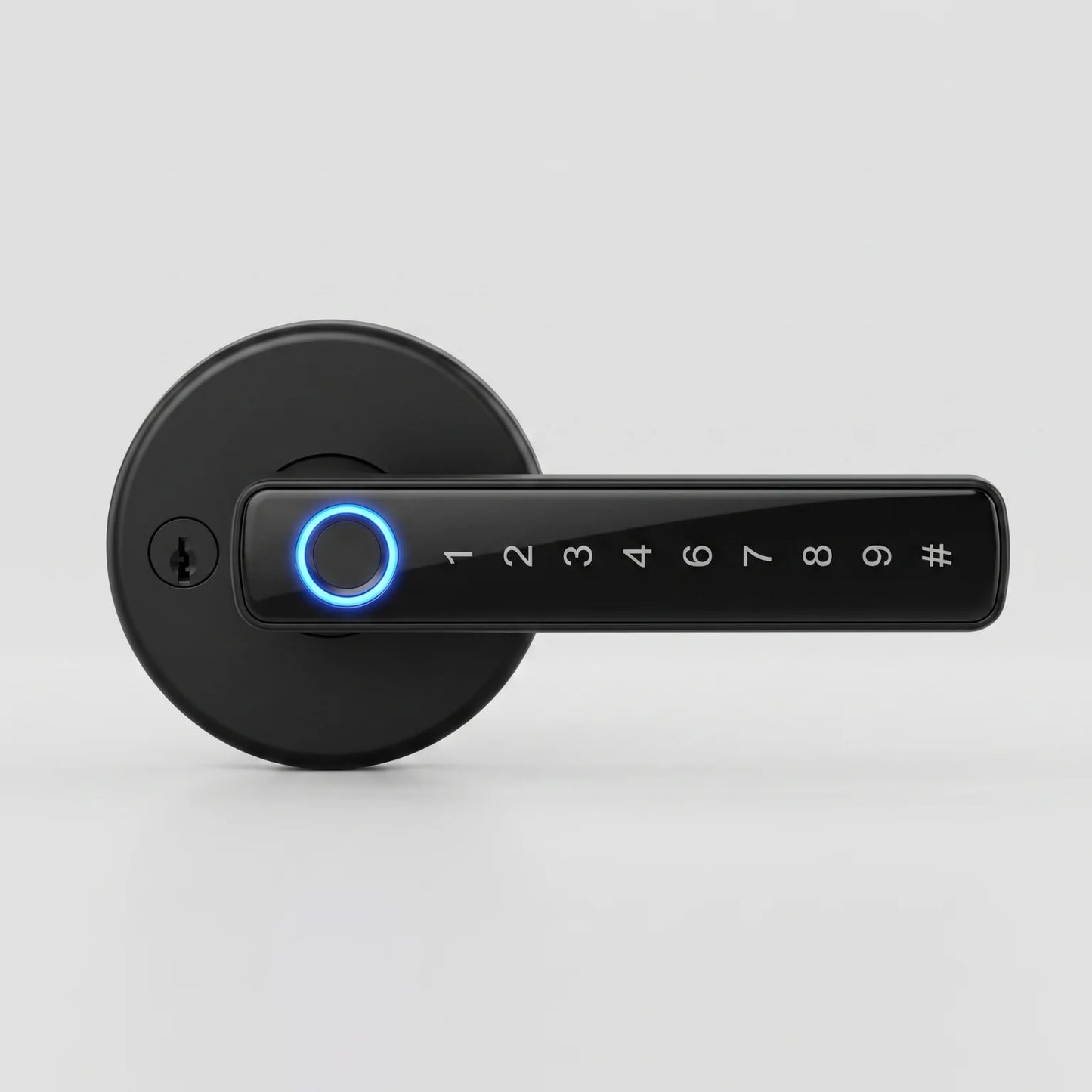 Tuya Bluetooth Smart Door Lock Fingerprint Password IC Card Mechanical Key Unlock Anti-peep Dummy Code Smart Lever Lock Adjustable Latch for Home Bedroom Apartment Interior Door