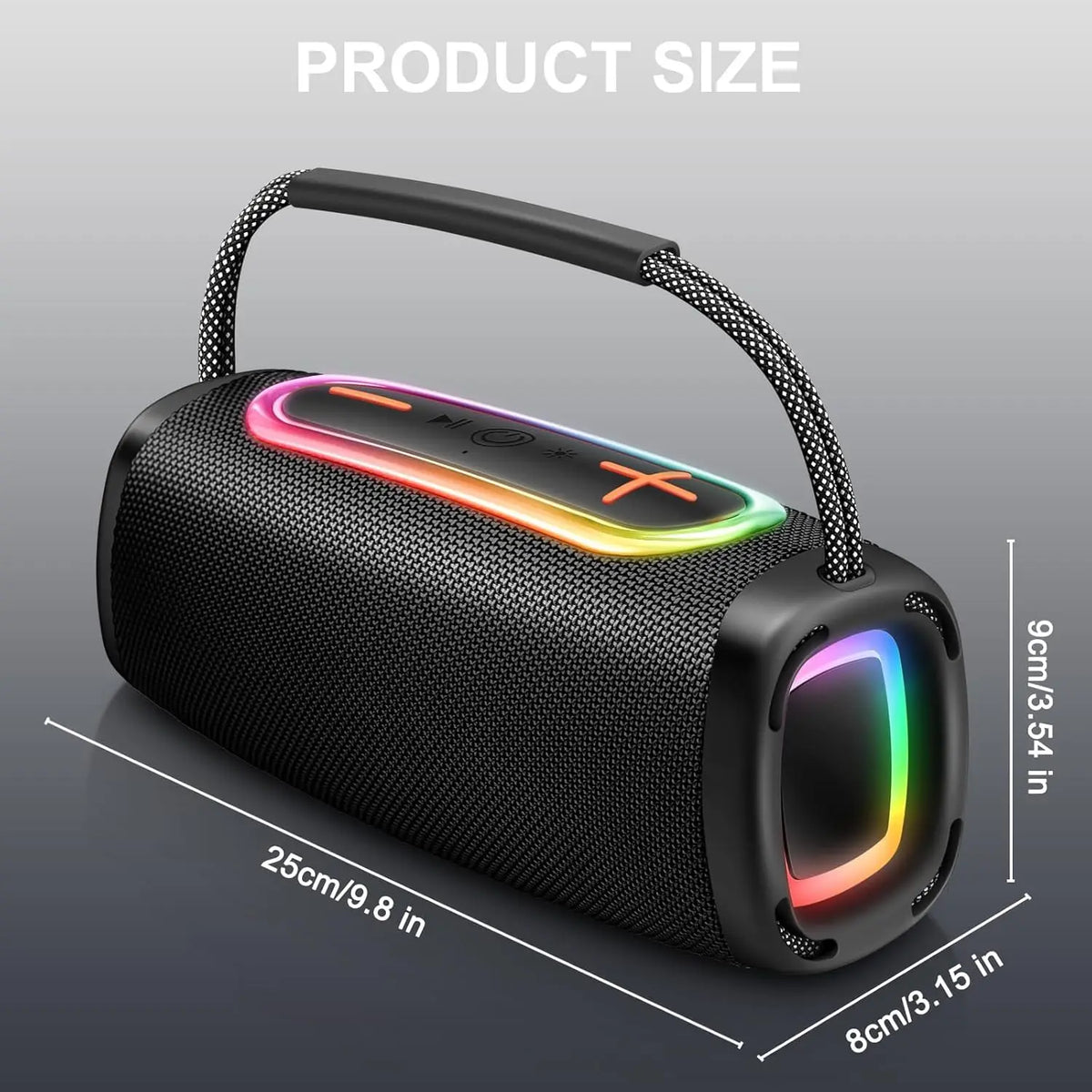 Nerunsa Portable Bluetooth Speaker With RGB Lights Waterproof Outdoor