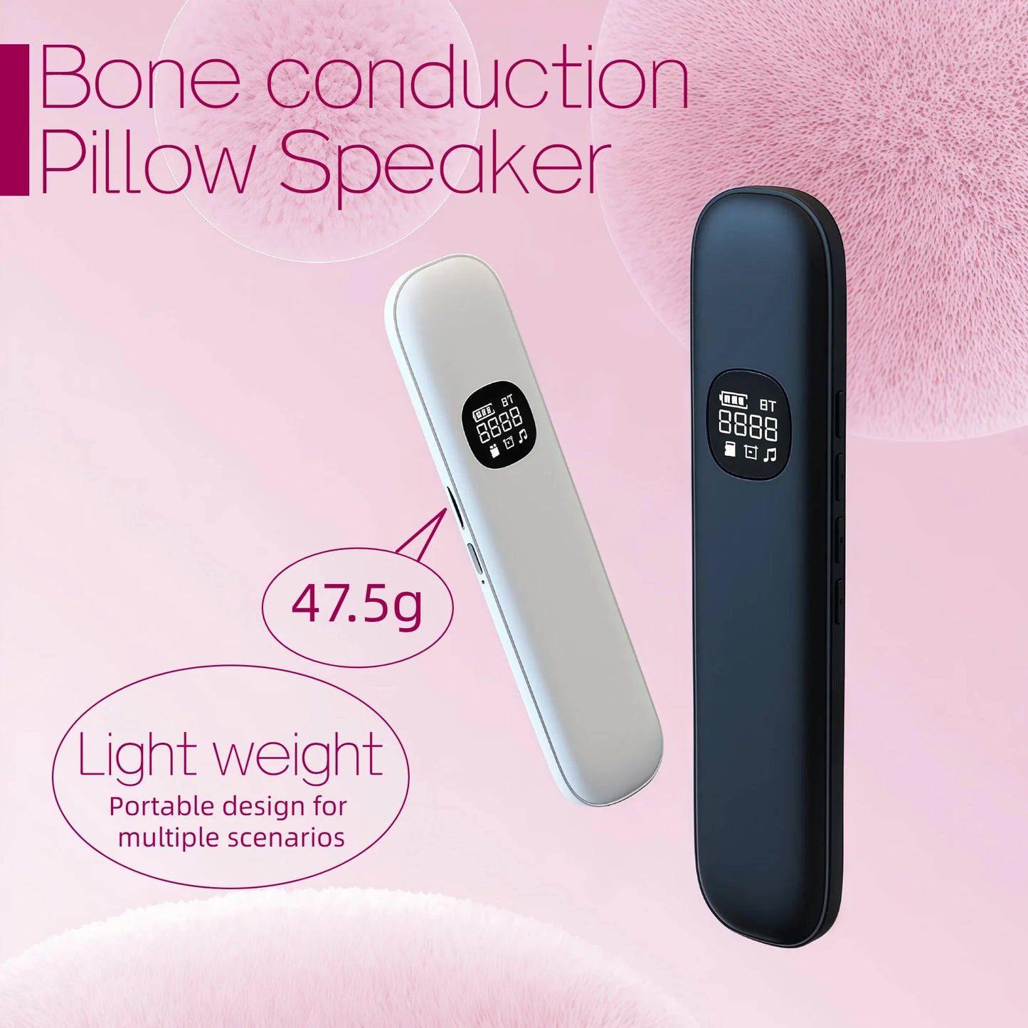 Bone Conduction Sleep Headphones Under Pillow Speaker Bluetooth 5.3