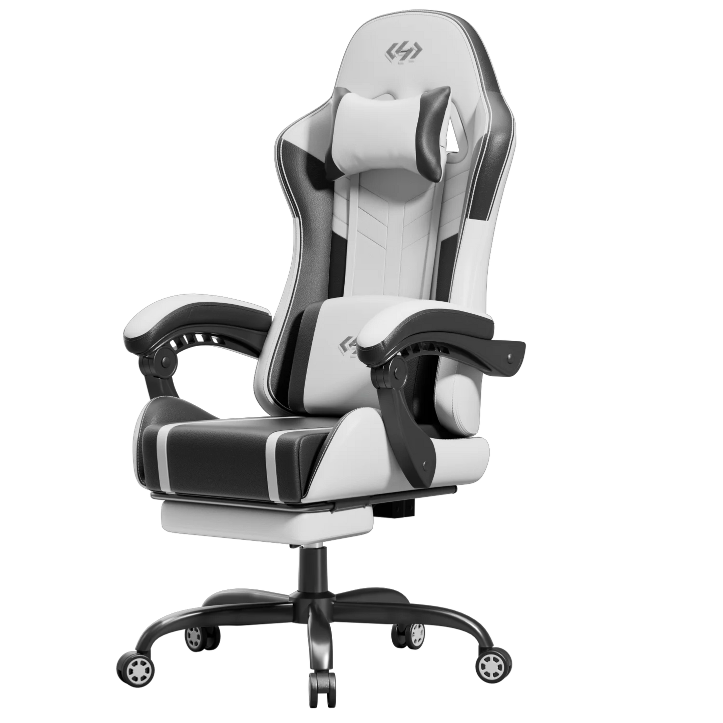 FRODROVIA Ergonomic Gaming Chair With Lumbar Massage And Retractable Footrest