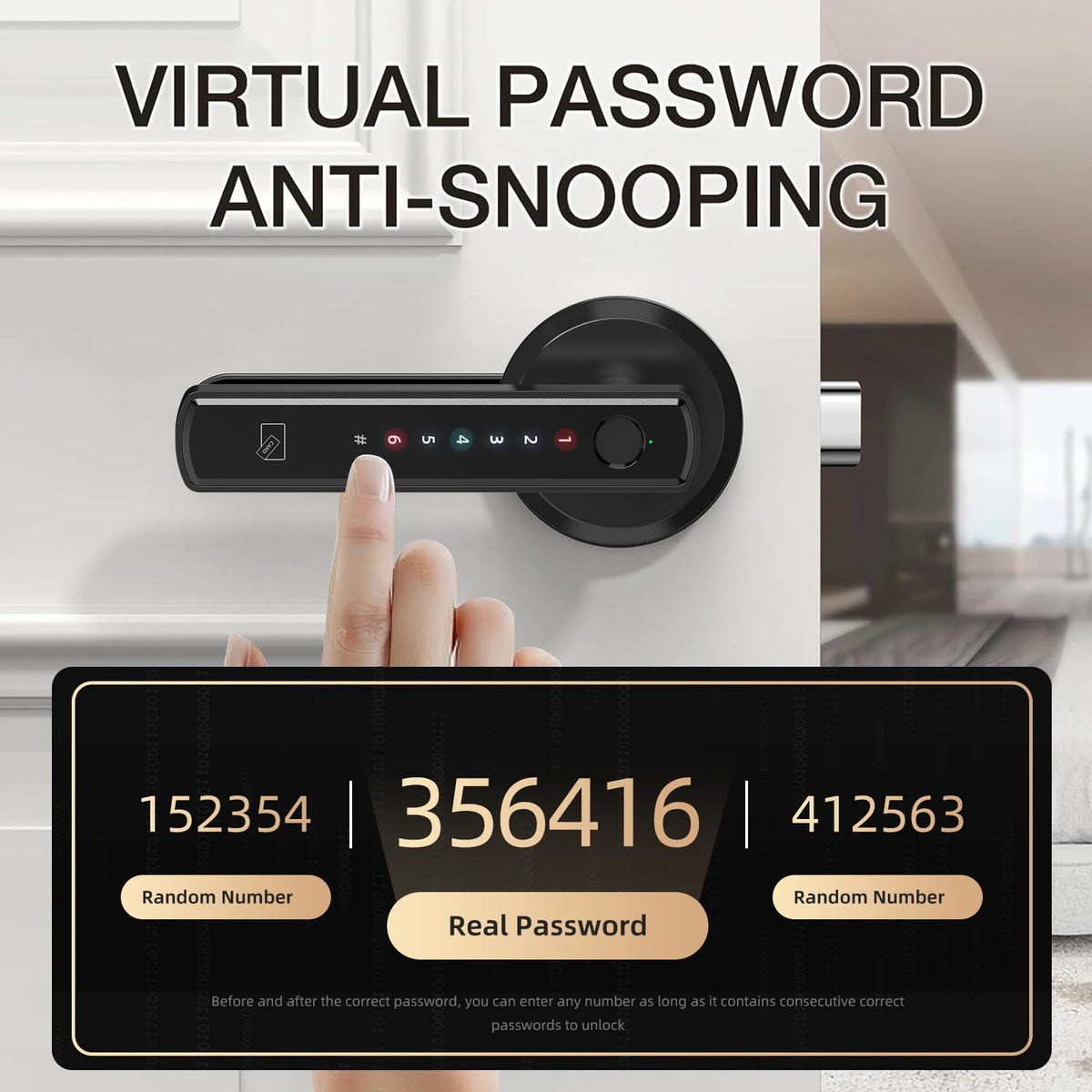 Viladepot Handle Shaped Smart Lock Fingerprint Door Lock App Control Passcode Unlock Electronic Touchscreen Keypad Indoor