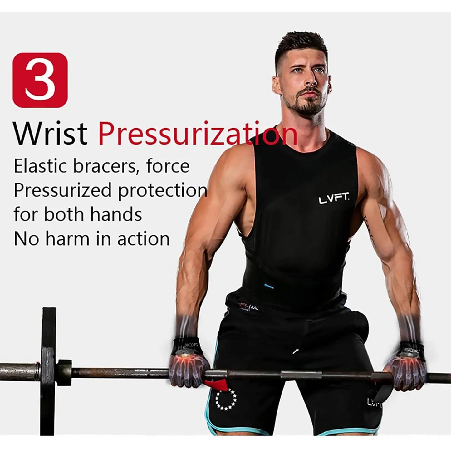 GOUNOD Weightlifting Wrist Straps Adjustable Non Slip Gym Grip Band