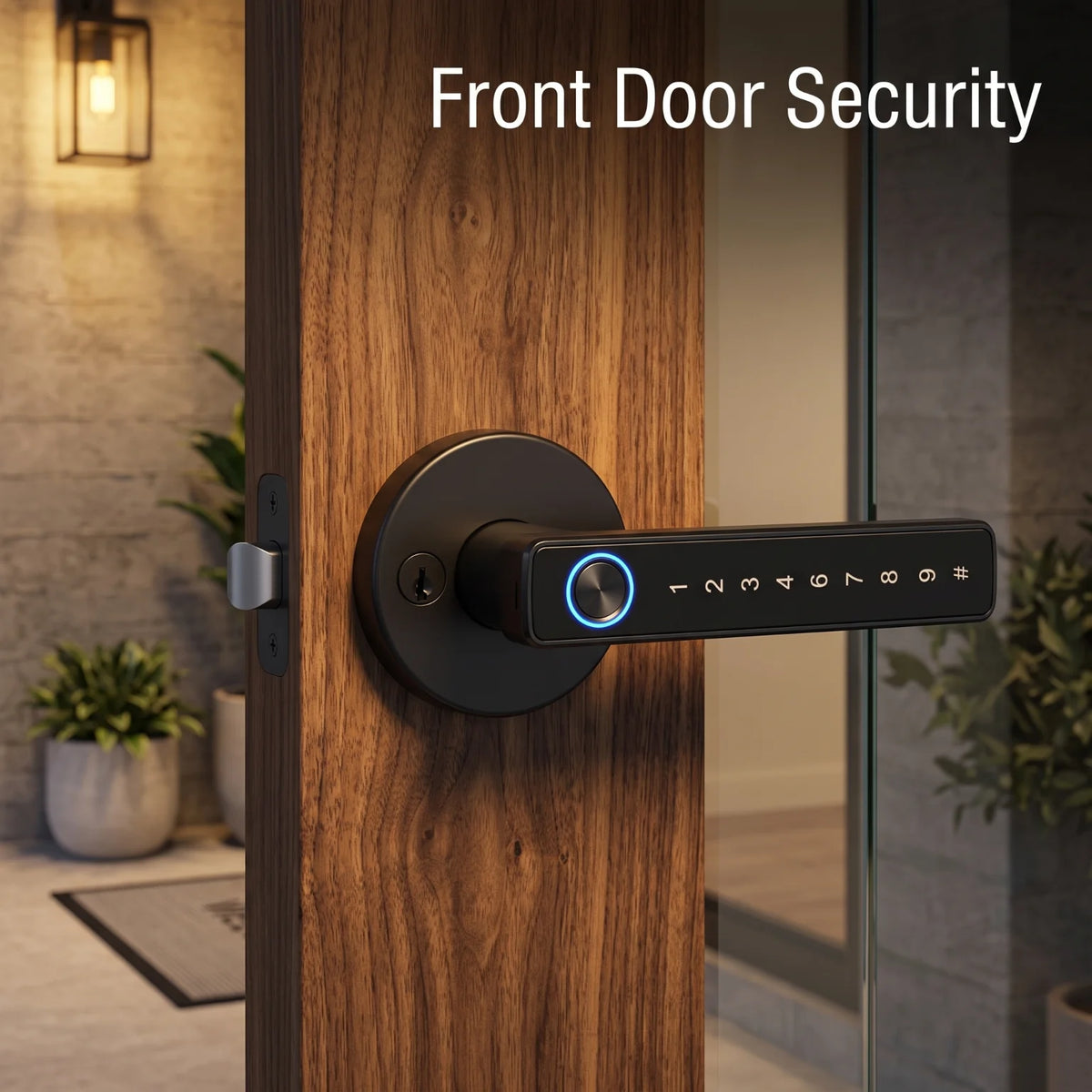 Tuya Bluetooth Smart Door Lock Fingerprint Password IC Card Mechanical Key Unlock Anti-peep Dummy Code Smart Lever Lock Adjustable Latch for Home Bedroom Apartment Interior Door