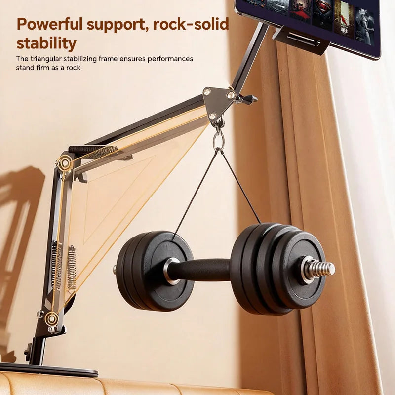 Metal Cantilever Stand For Phone & TabletMulti-angle Adjustable For Bedside Streaming, Office Work, Or Online Classes. Instantly Folds Flat To Save Space. Compatible With IPad, IPhone, Modern Design With Durable Construction