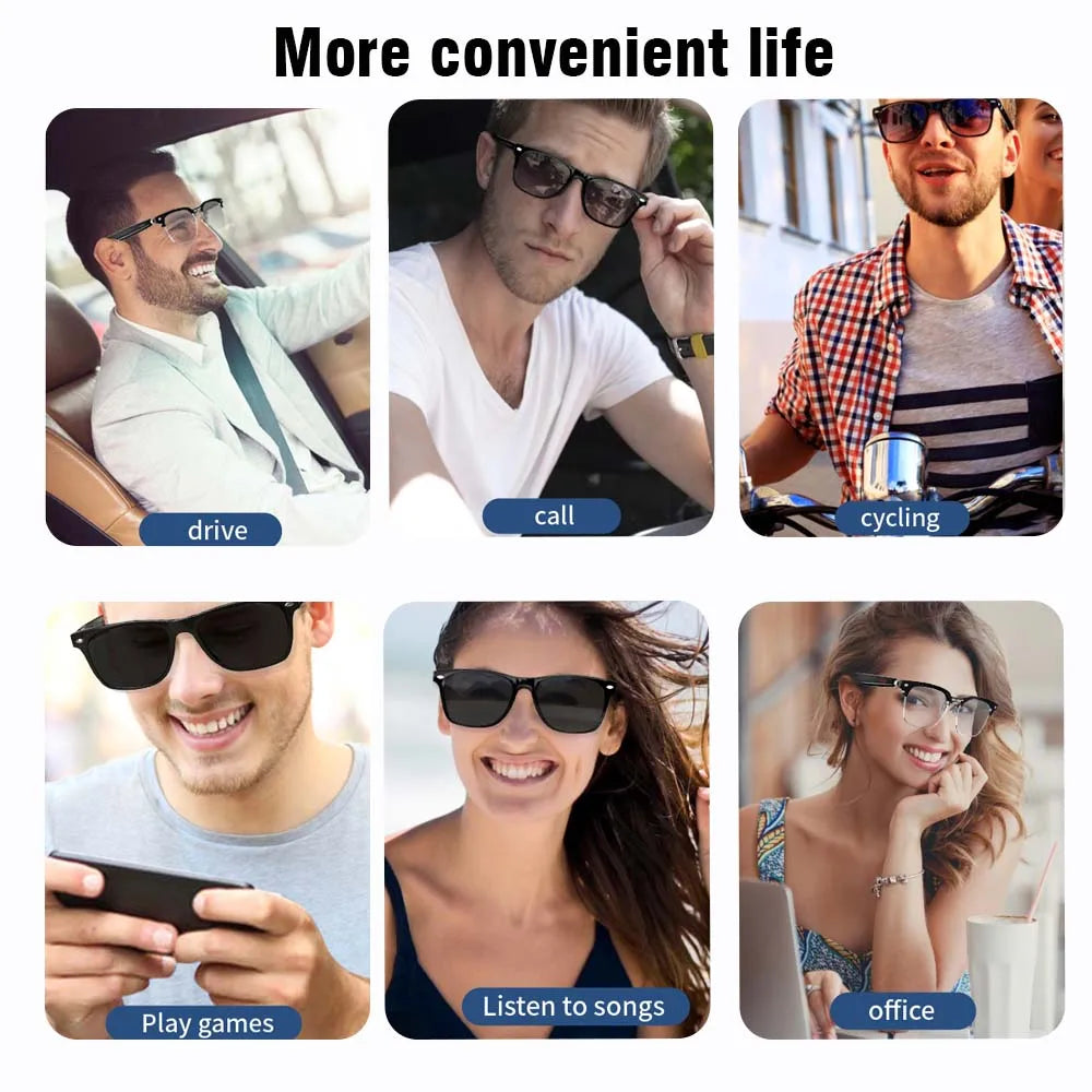 SENBONO Open Ear Smart Glasses Bluetooth Music Hands Free Calling