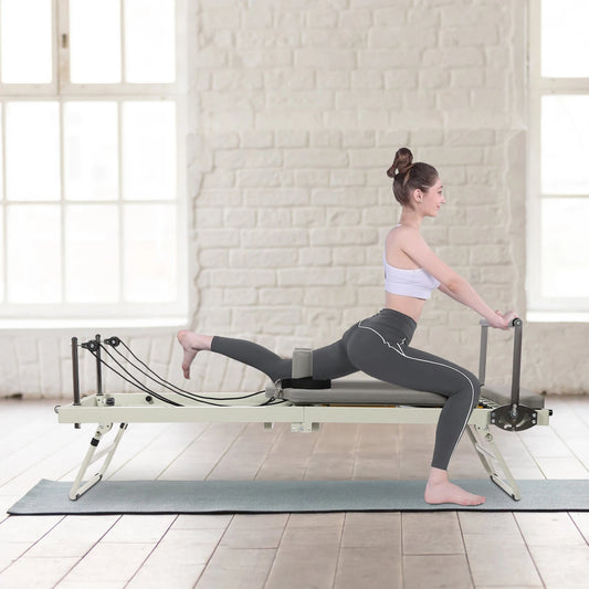 Pilates Reformer Foldable Machine For Home Use With Dual Resistance Springs