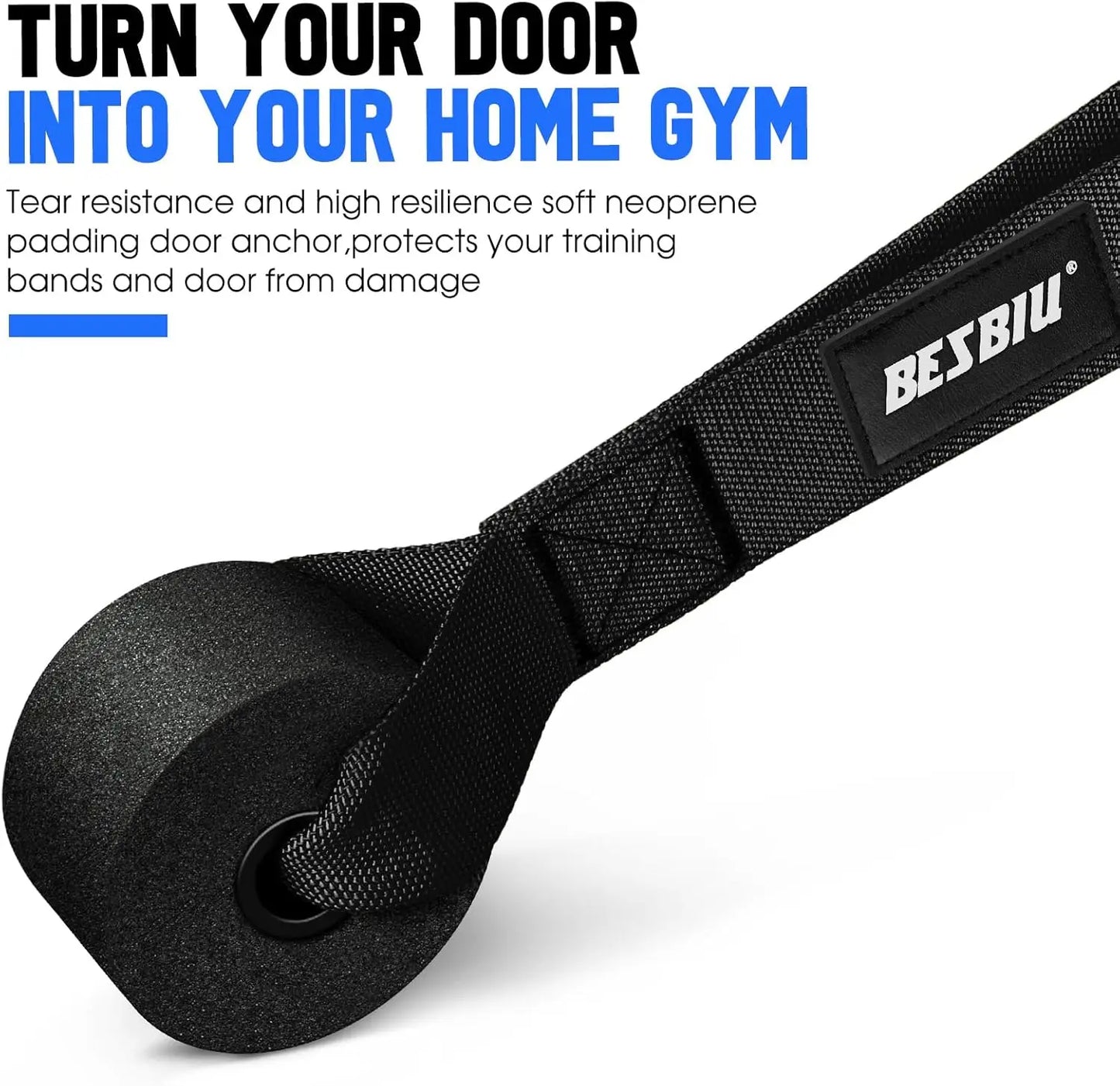Heavy Resistance Bands Set with Handles, Door Anchor & Ankle Straps - 300lbs Max for Home Gym Strength Training