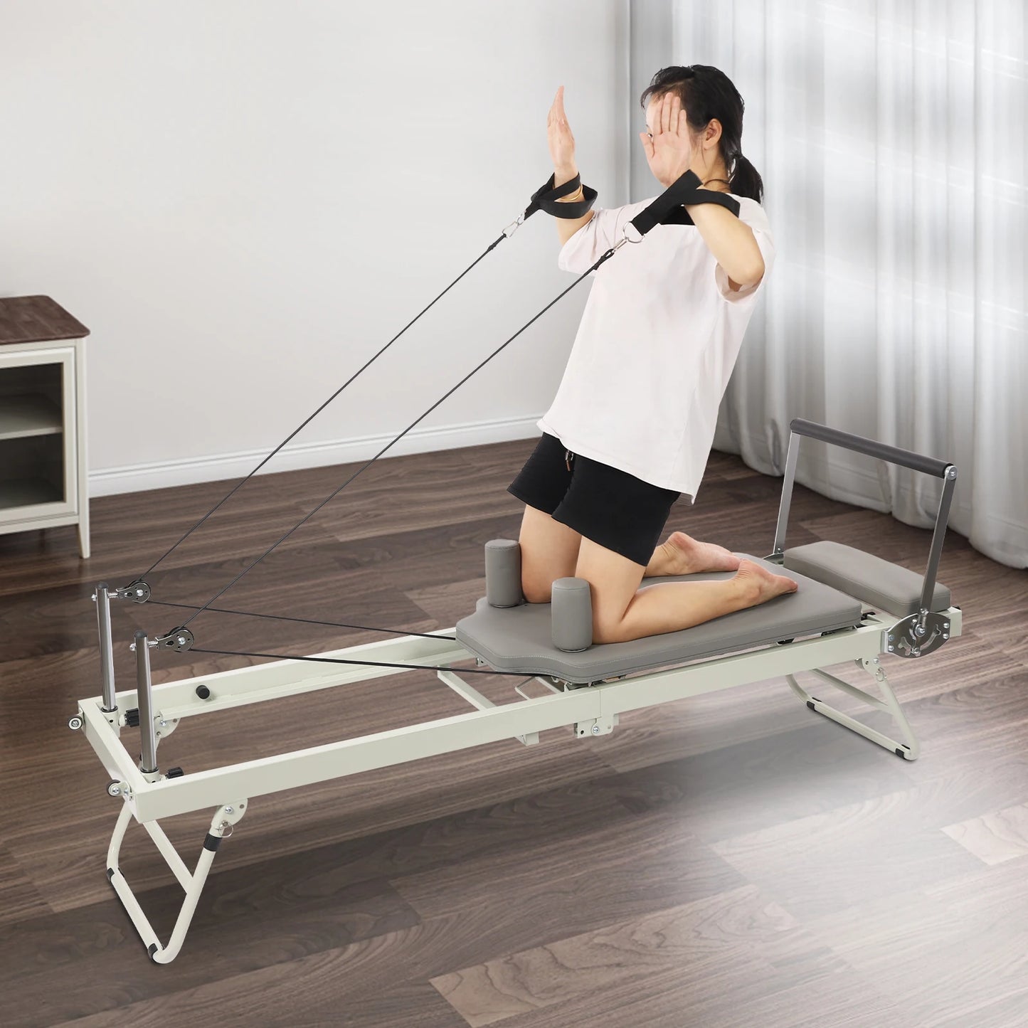 Pilates Reformer Foldable Machine For Home Use With Dual Resistance Springs
