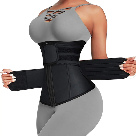 Sculpt And Lift Waist Trainer Cincher With Double Zipper Belt