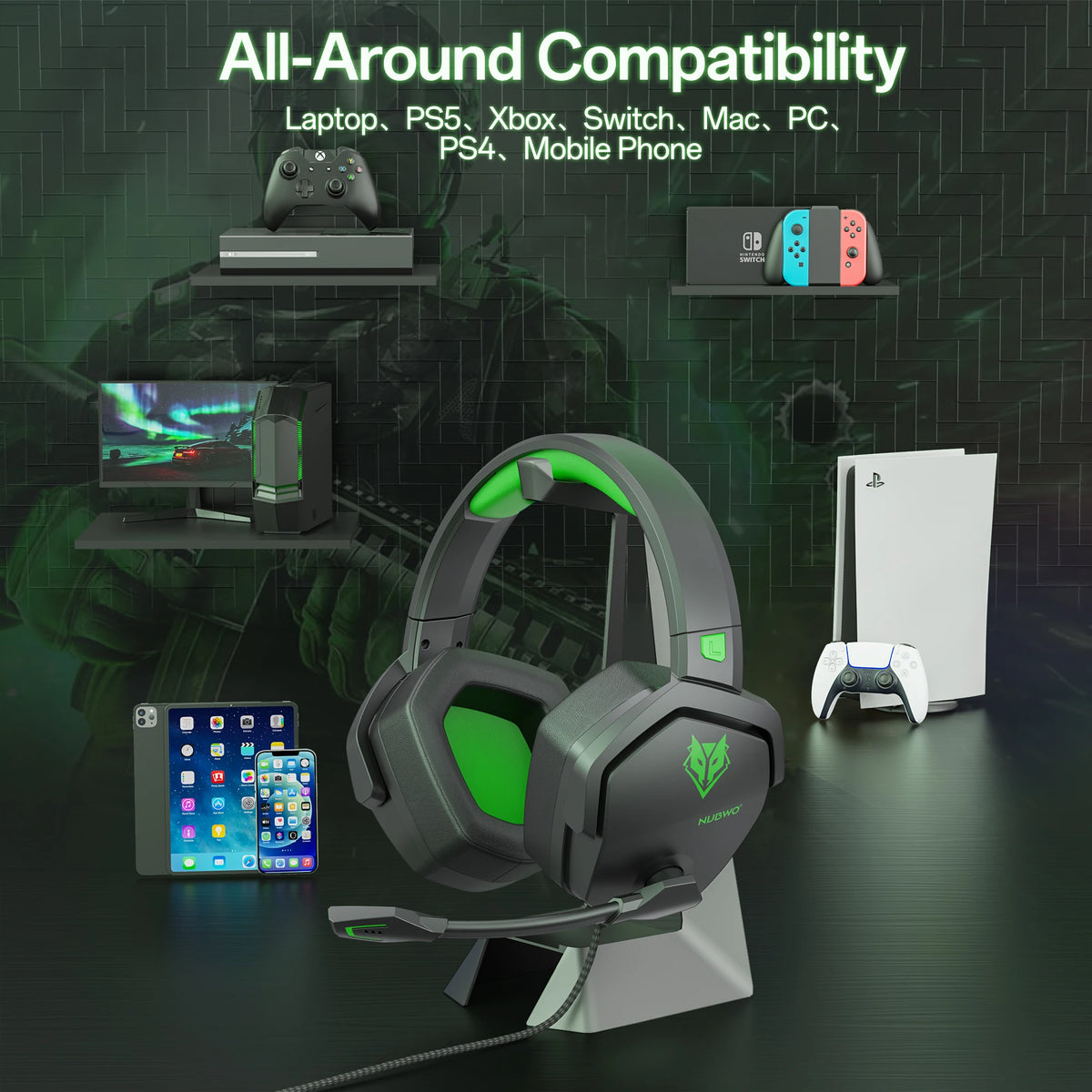NUBWO N16 Gaming Headset With Noise Canceling Microphone