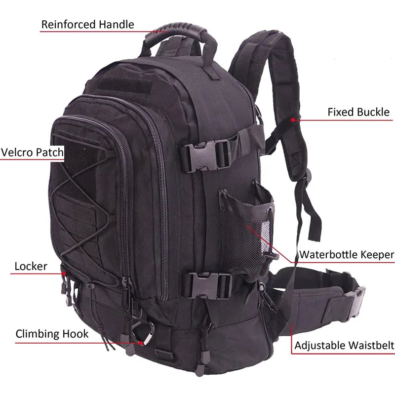 LQARMY Military Tactical Backpack Molle Assault Rucksack Outdoor Travel