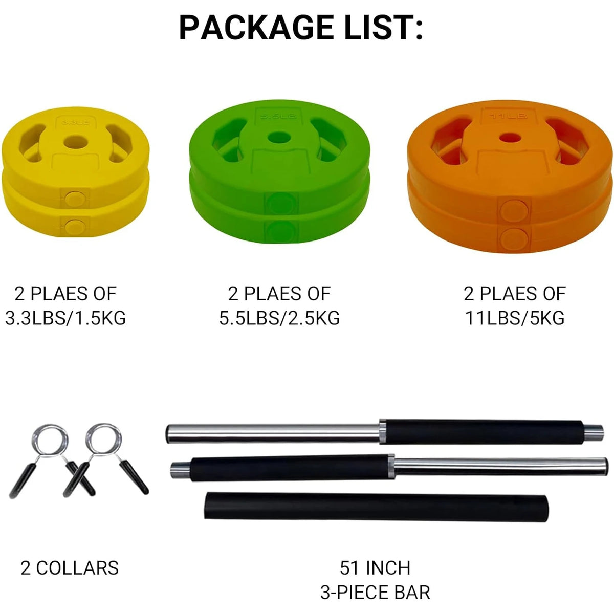 HiMISS Adjustable Barbell Weight Set For Home Gym Training