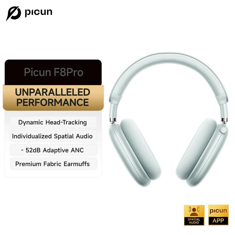 Picun F8 Pro ANC Wireless Headphones With 3D Spatial Audio Bluetooth 5.3