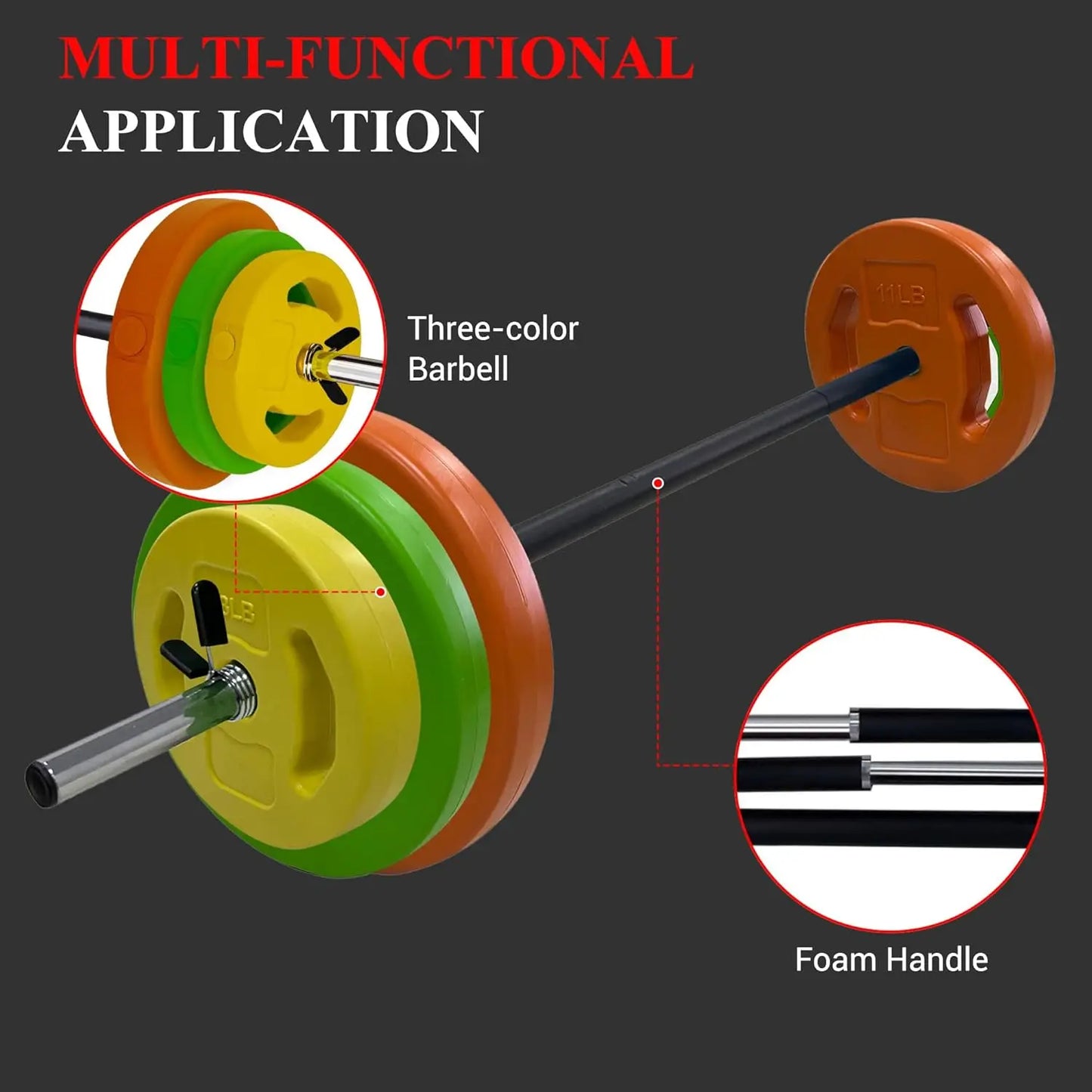 HiMISS Adjustable Barbell Weight Set For Home Gym Training