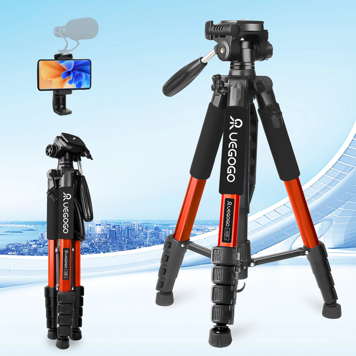 74" Professional Camera Tripod – Heavy-Duty Support for DSLR, Mobile & Projector |  Vlogging Tripod with Carry Bag