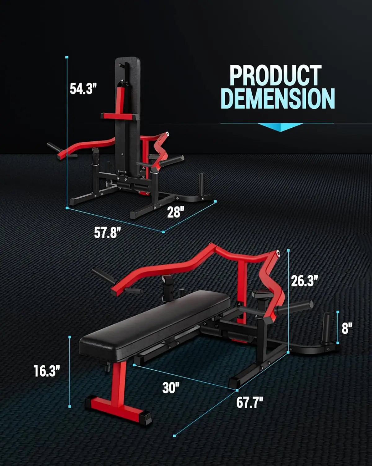 HiMISS Chest Press Machine With Adjustable Bench And Converging Arms