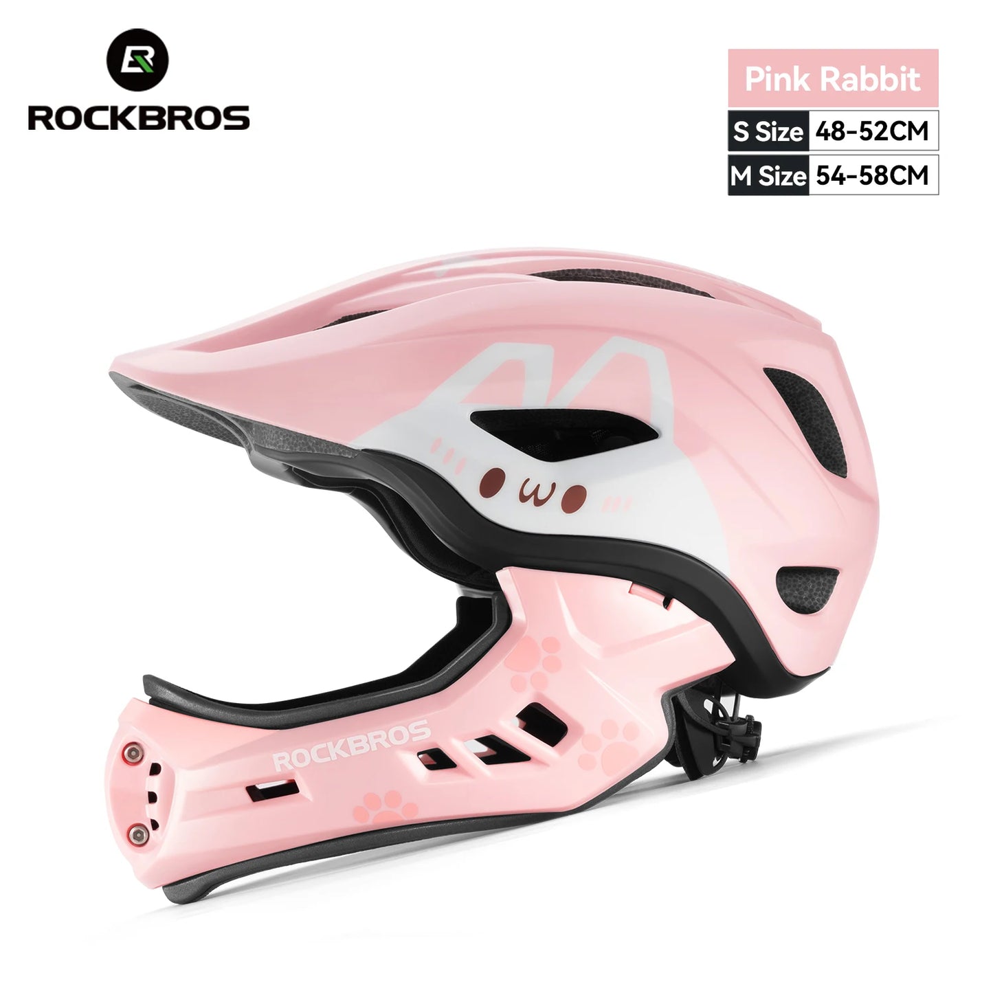ROCKBROS Child Cycling Helmet Detachable Full Face Safety Shield